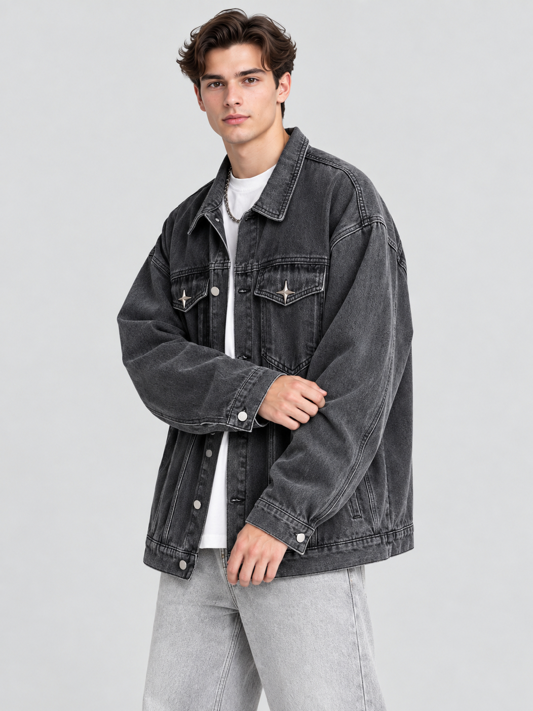 Black Solid Regular Bomber Jacket