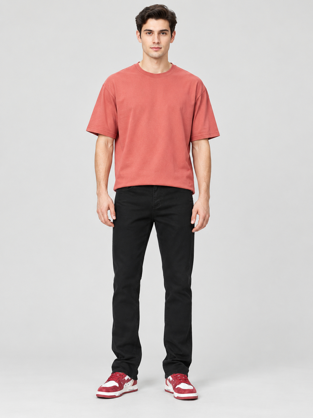 Black Mid Rise Regular Jeans