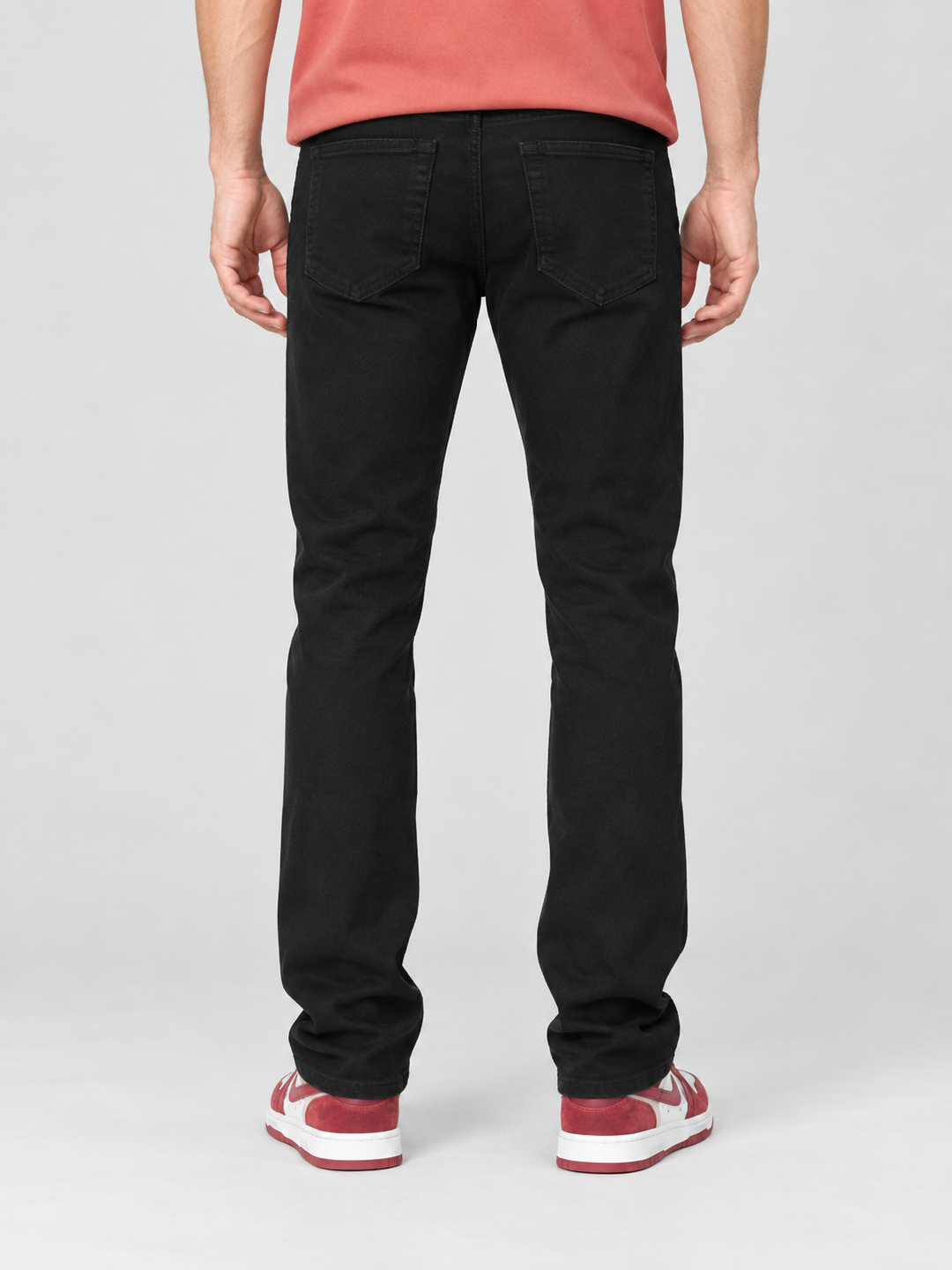 Black Mid Rise Regular Jeans