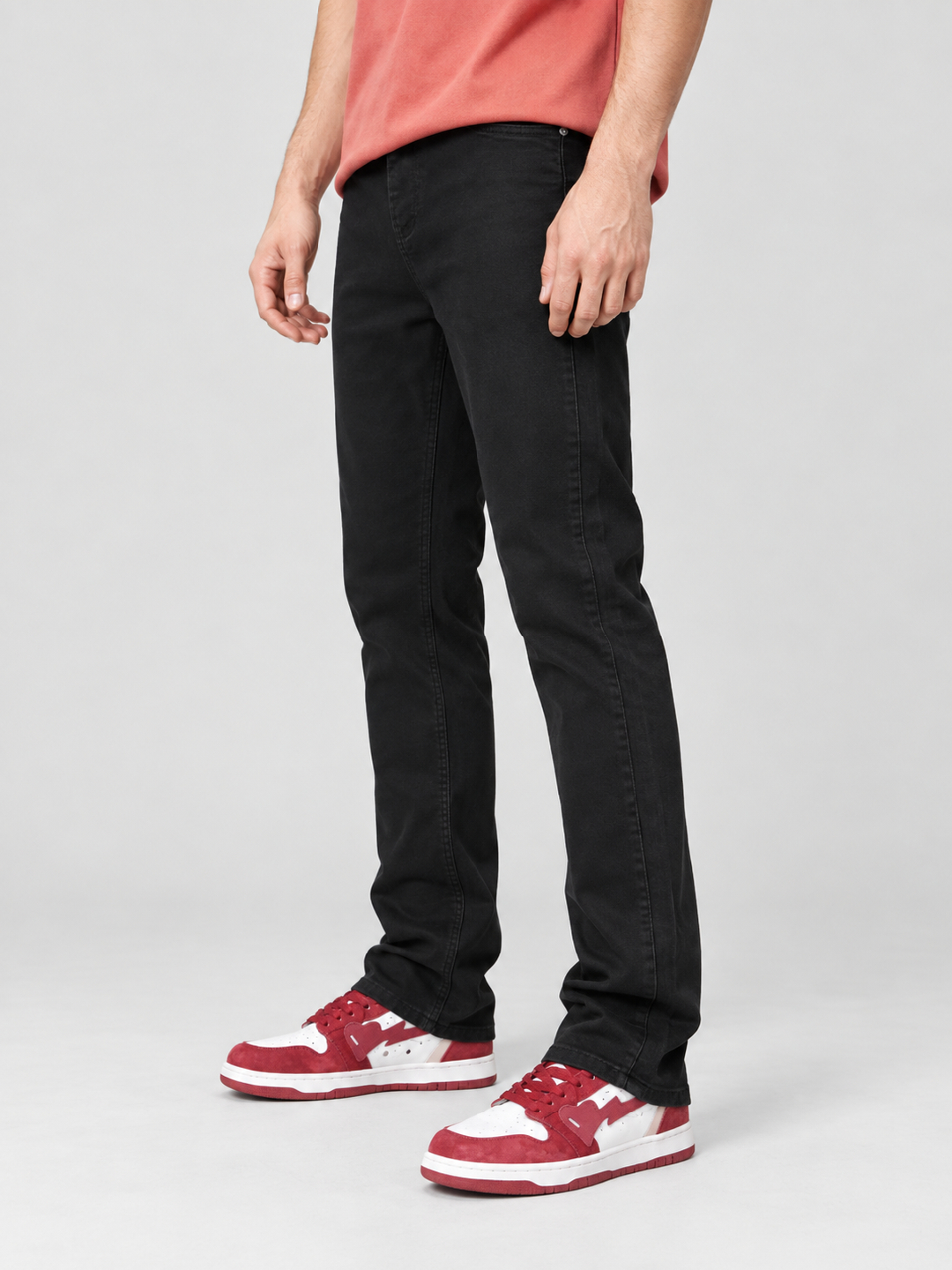 Black Mid Rise Regular Jeans