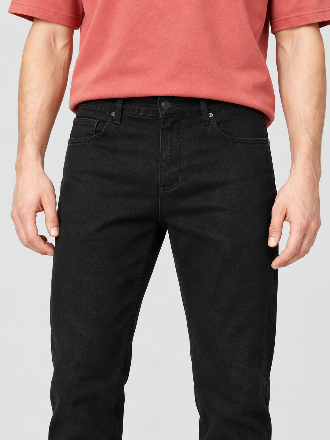 Black Mid Rise Regular Jeans