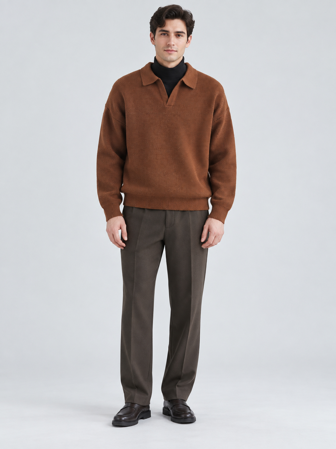 Brown Solid Sweater