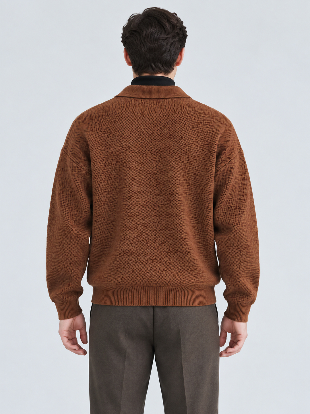 Brown Solid Sweater
