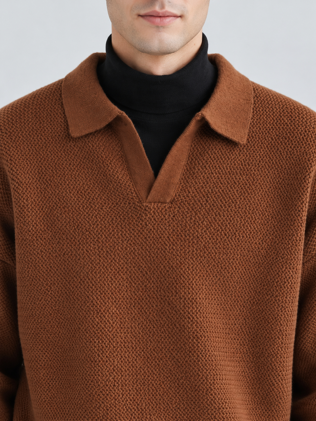 Brown Solid Sweater