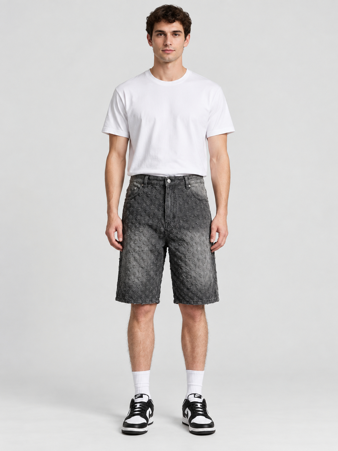 Black Texture Regular Shorts