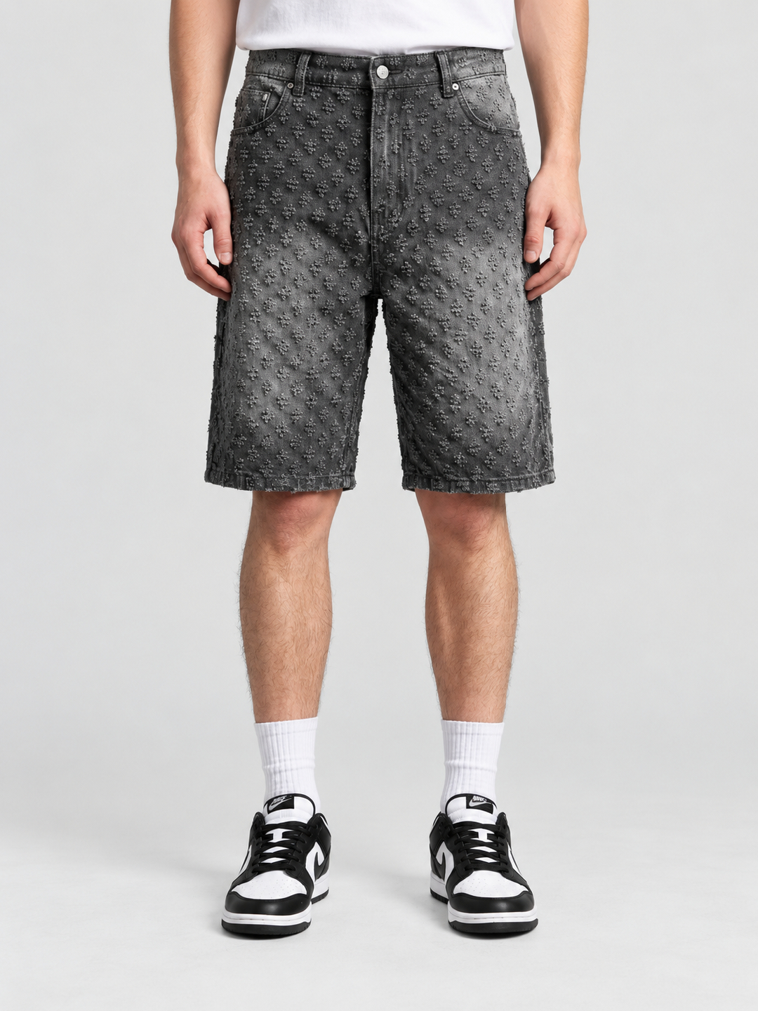 Black Texture Regular Shorts
