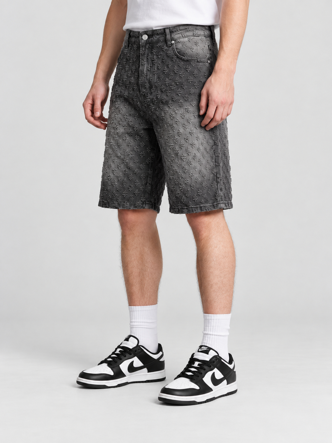 Black Texture Regular Shorts