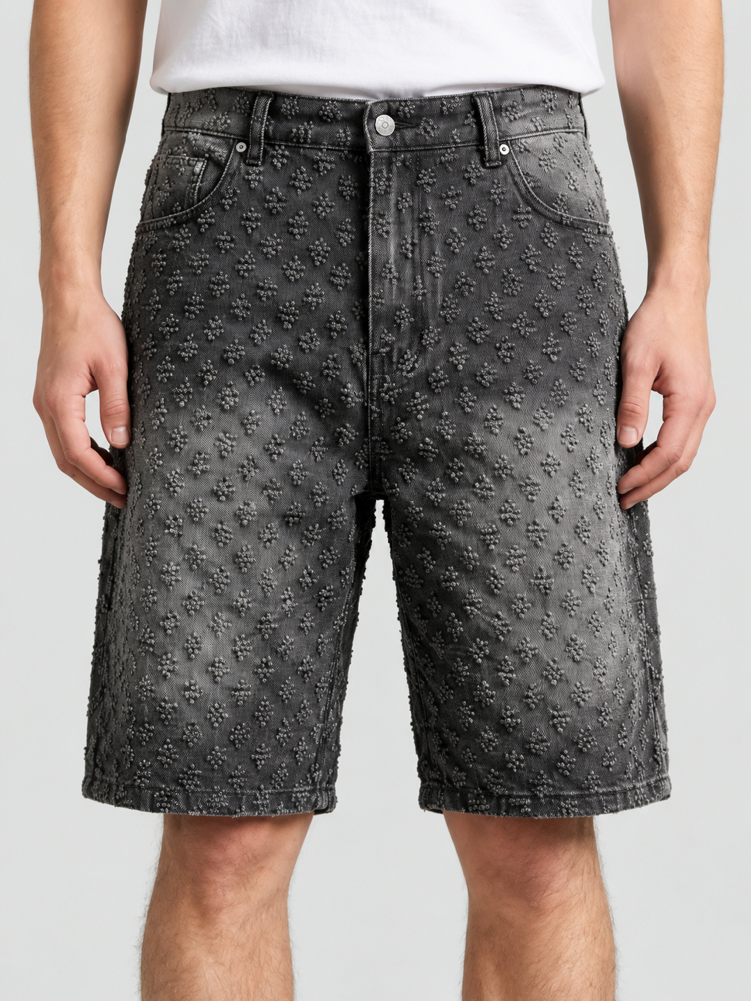 Black Texture Regular Shorts