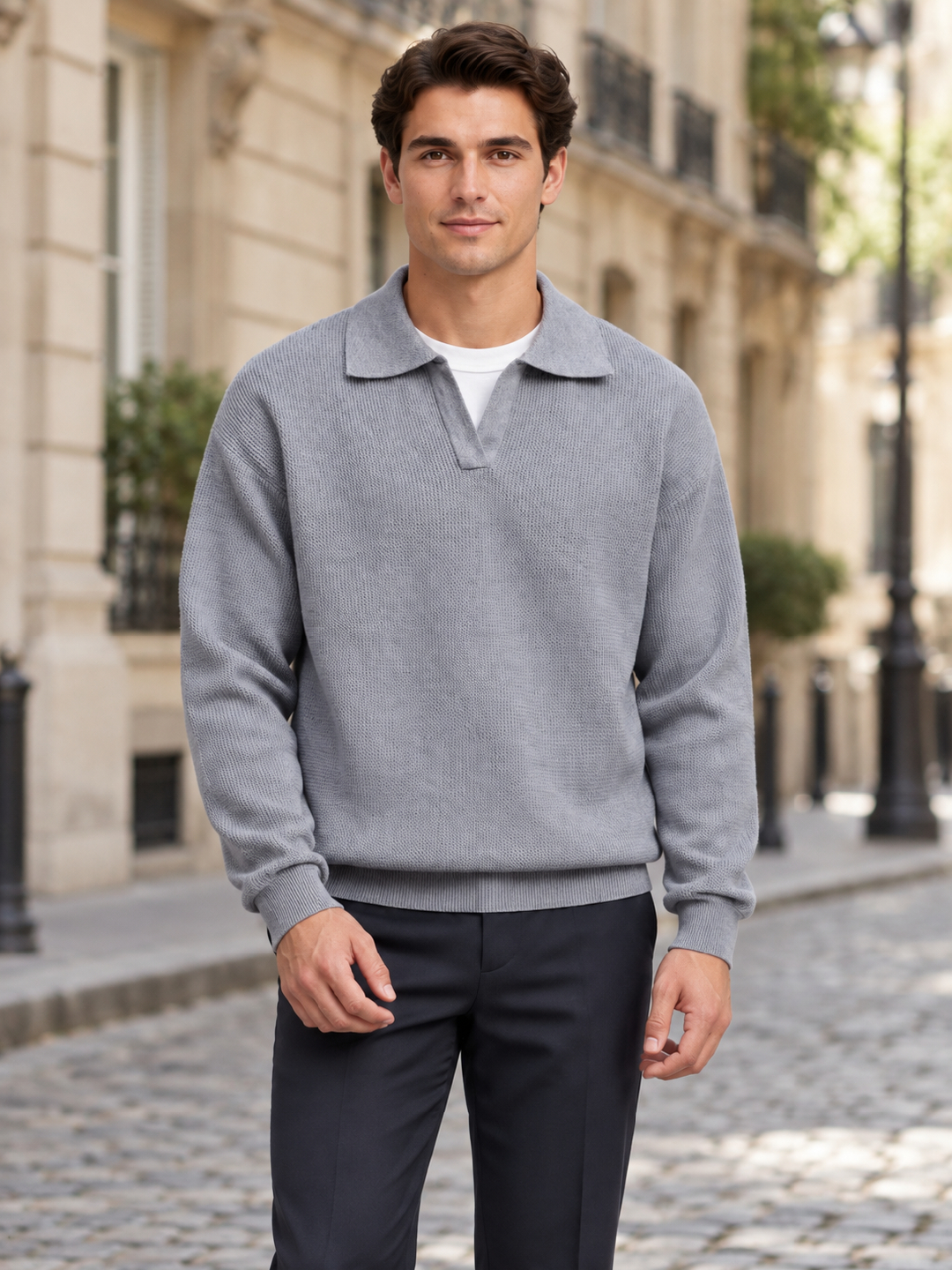 Grey Solid Sweater