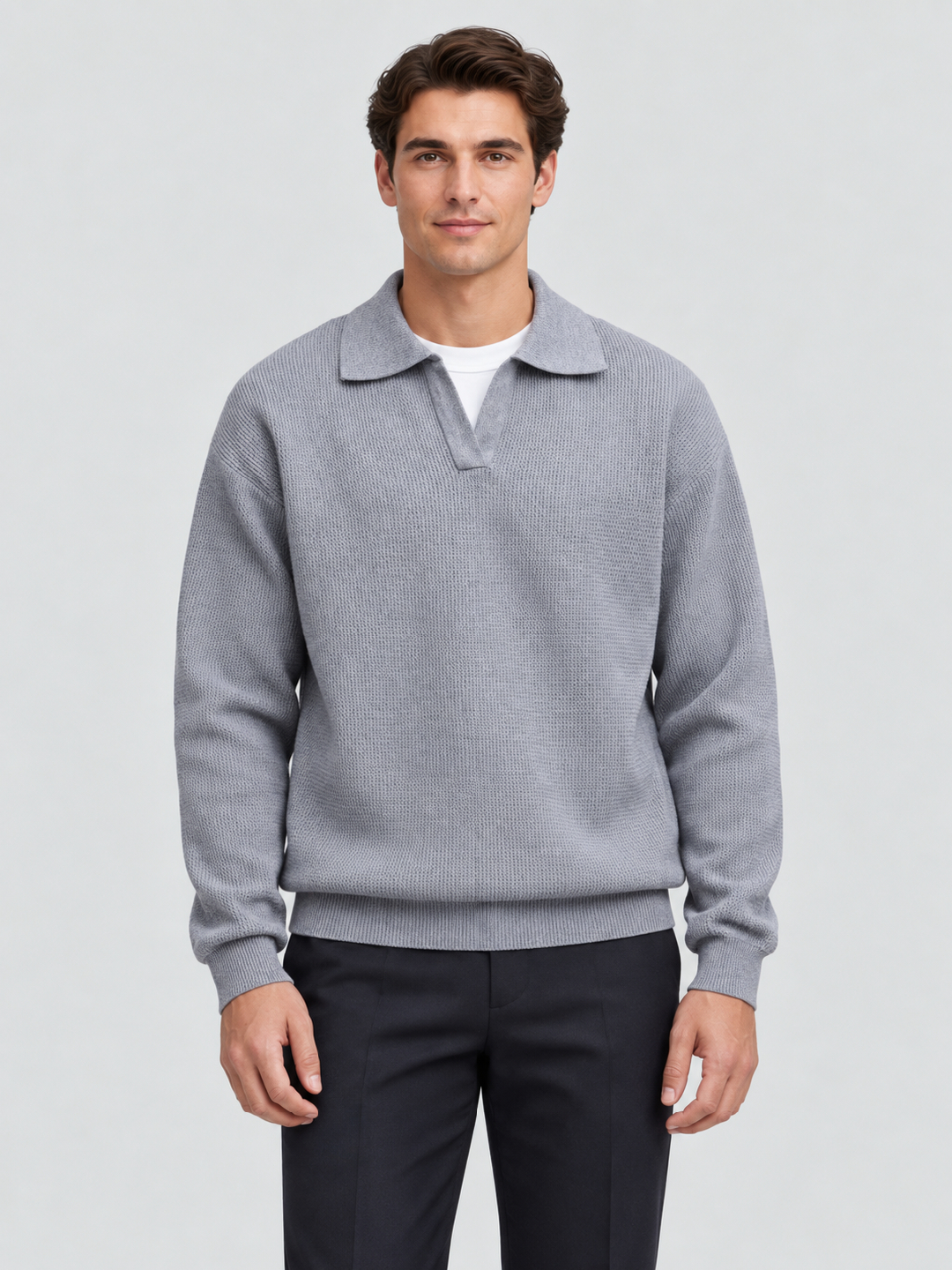 Grey Solid Sweater