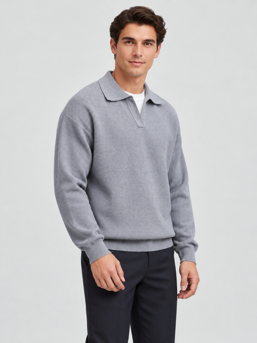 Grey Solid Sweater