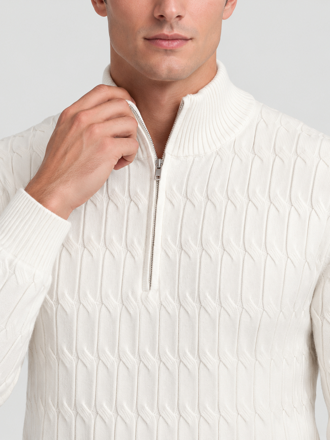 White Solid Polo Neck Regular T-Shirt
