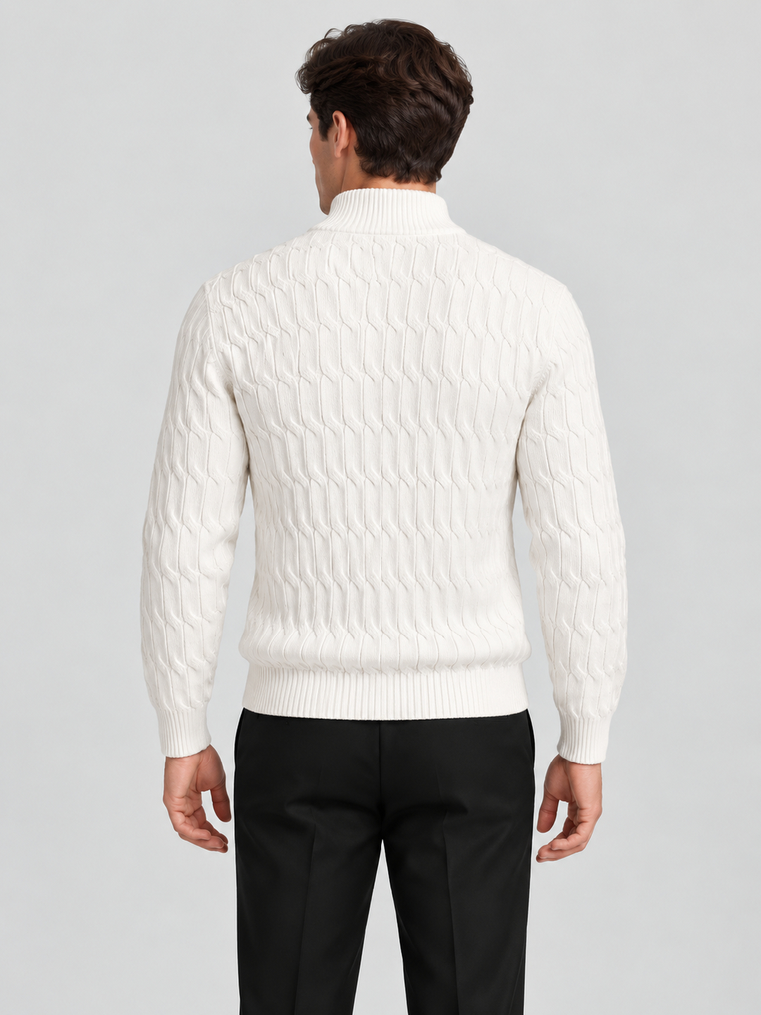 White Solid Polo Neck Regular T-Shirt