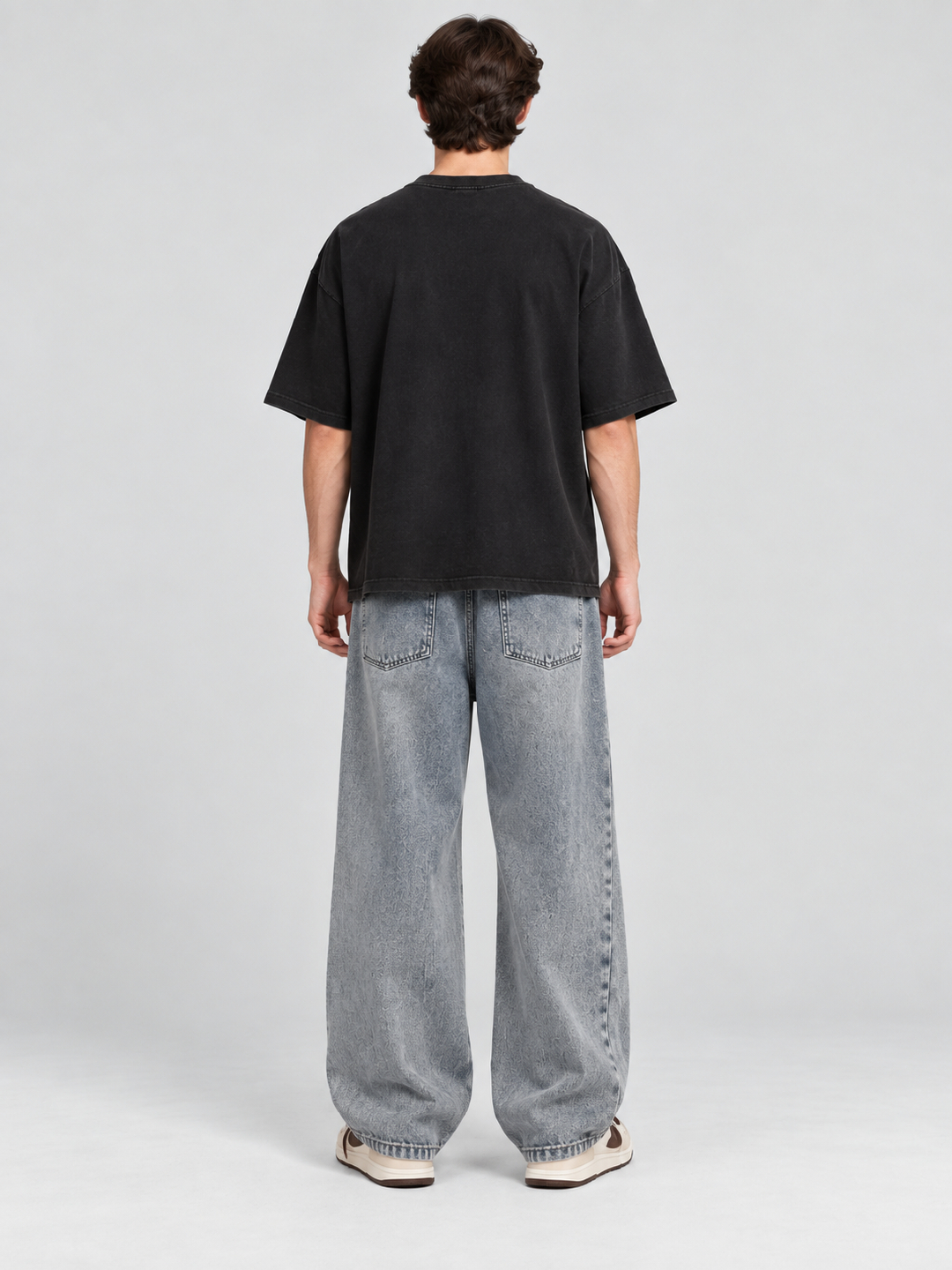 Blue Mid Rise Wide Leg Jeans