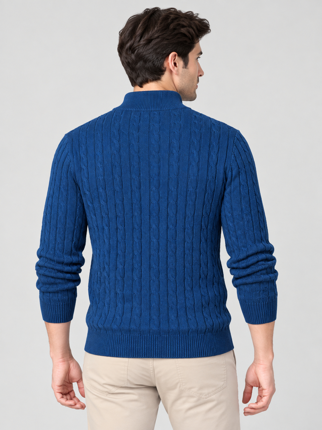 Blue Solid Sweater