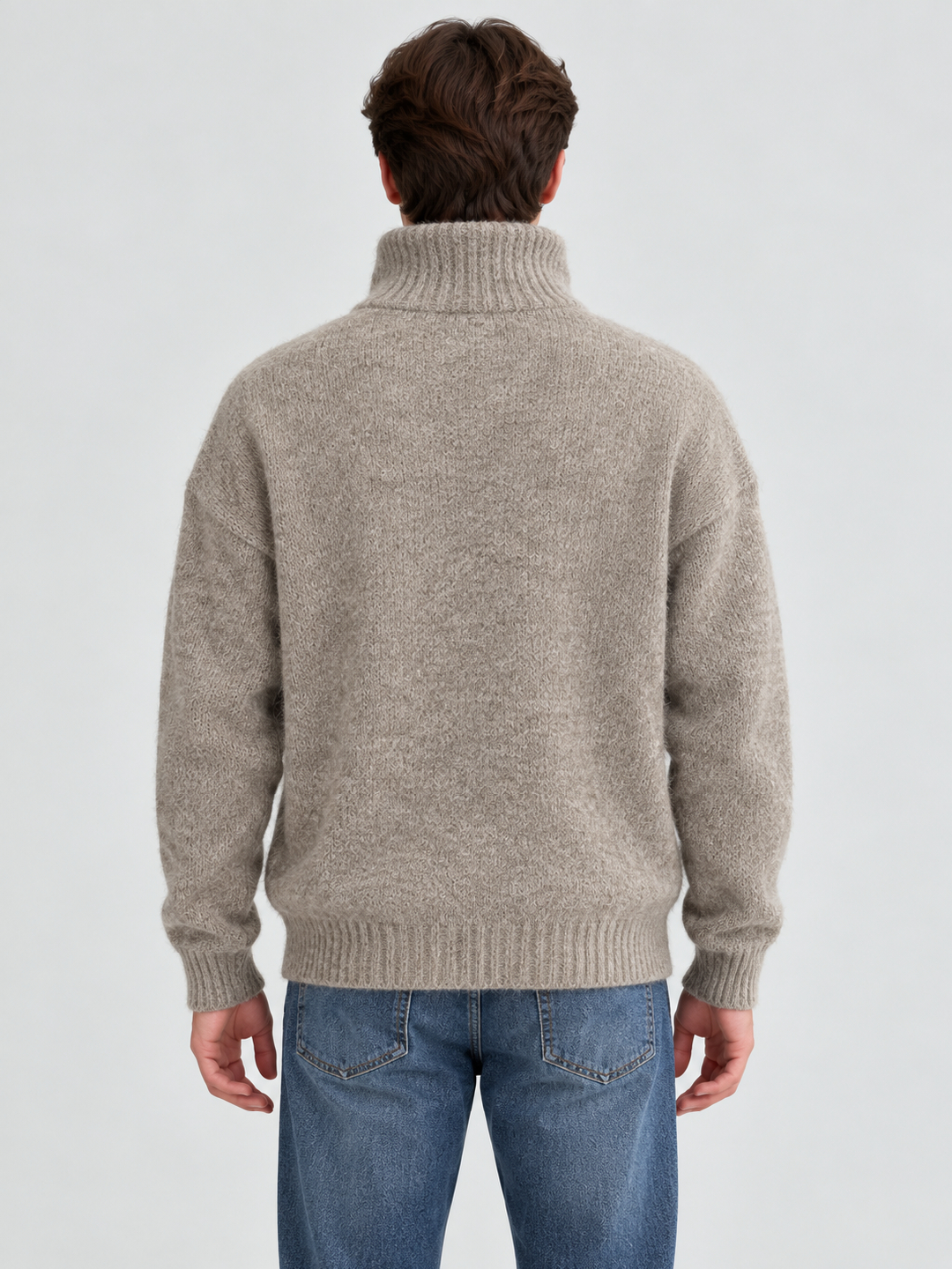 Grey Self Design Sweater