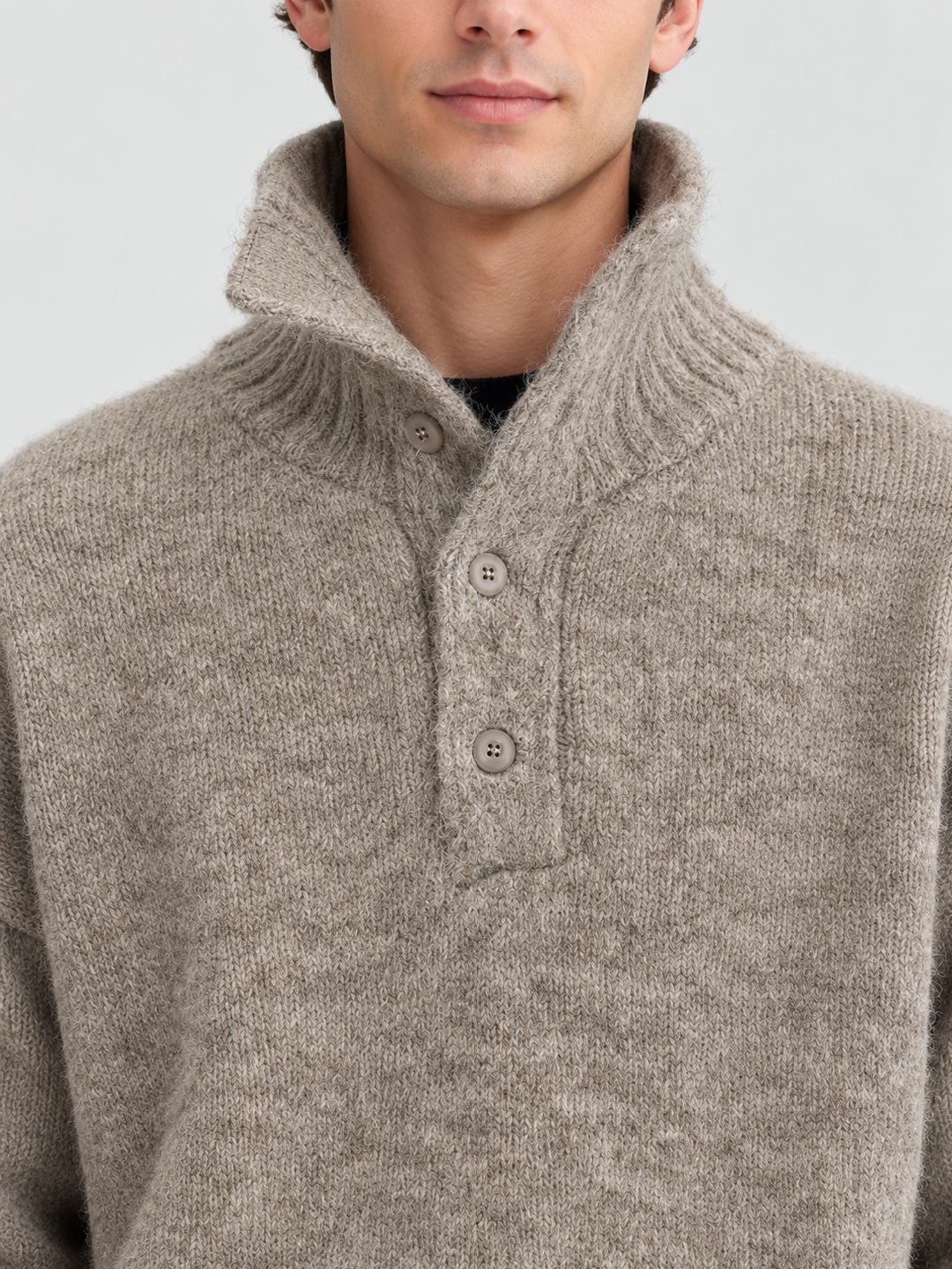 Grey Self Design Sweater