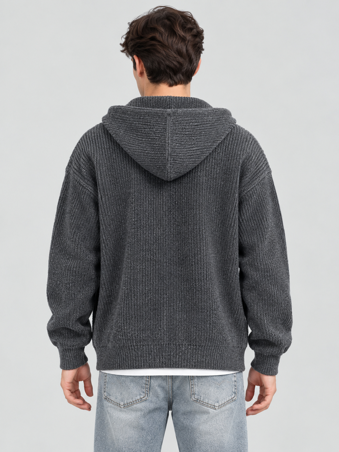 Grey Solid Cardigan