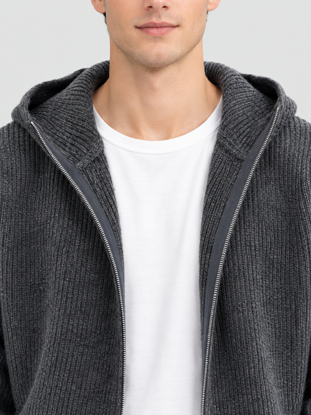 Grey Solid Cardigan