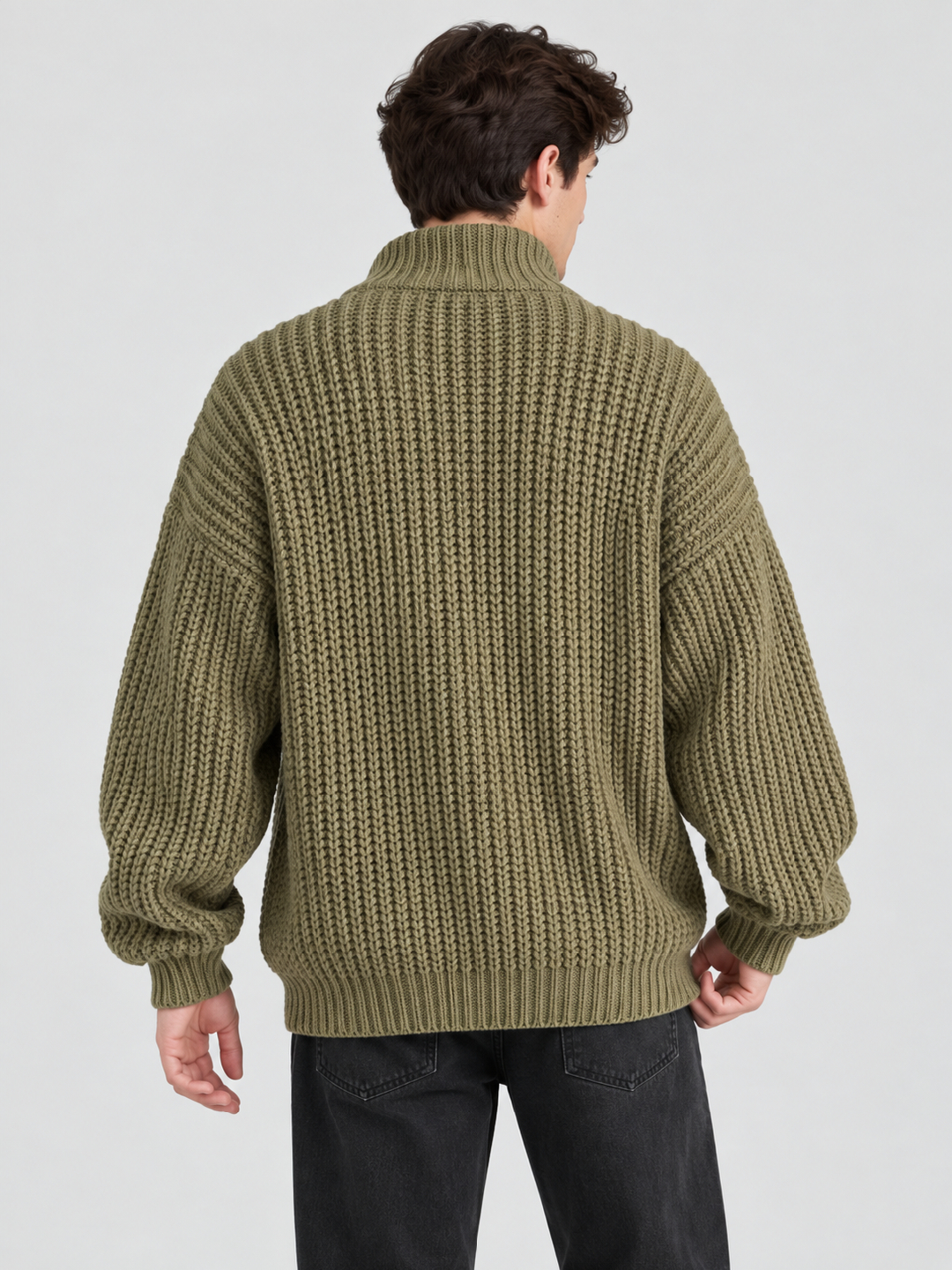Green Solid Sweater