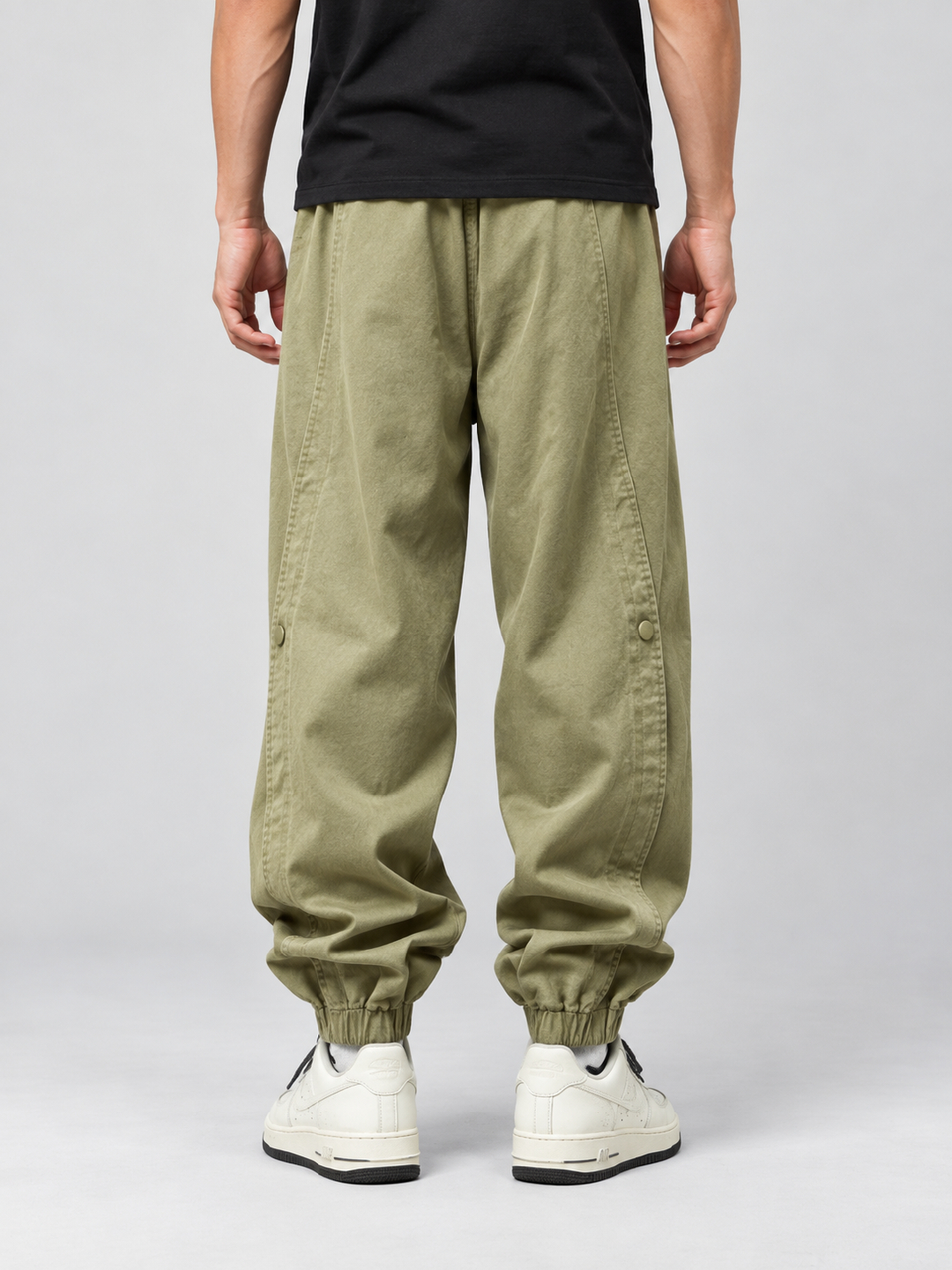 Olive Solid Regular Pants