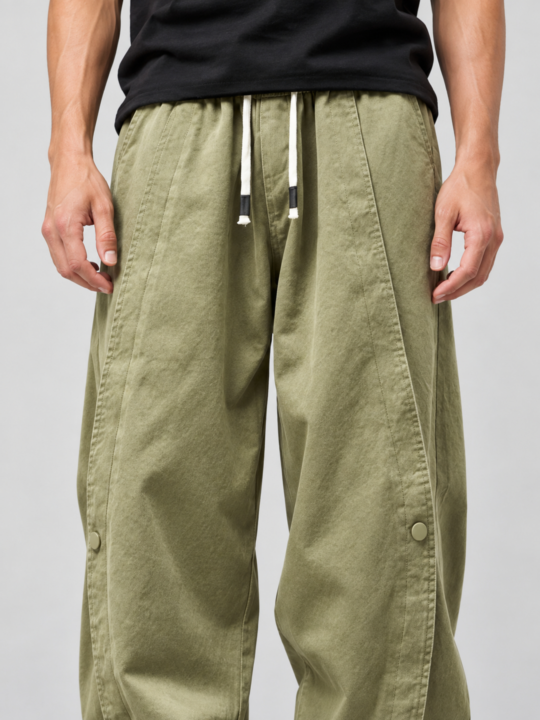 Olive Solid Regular Pants