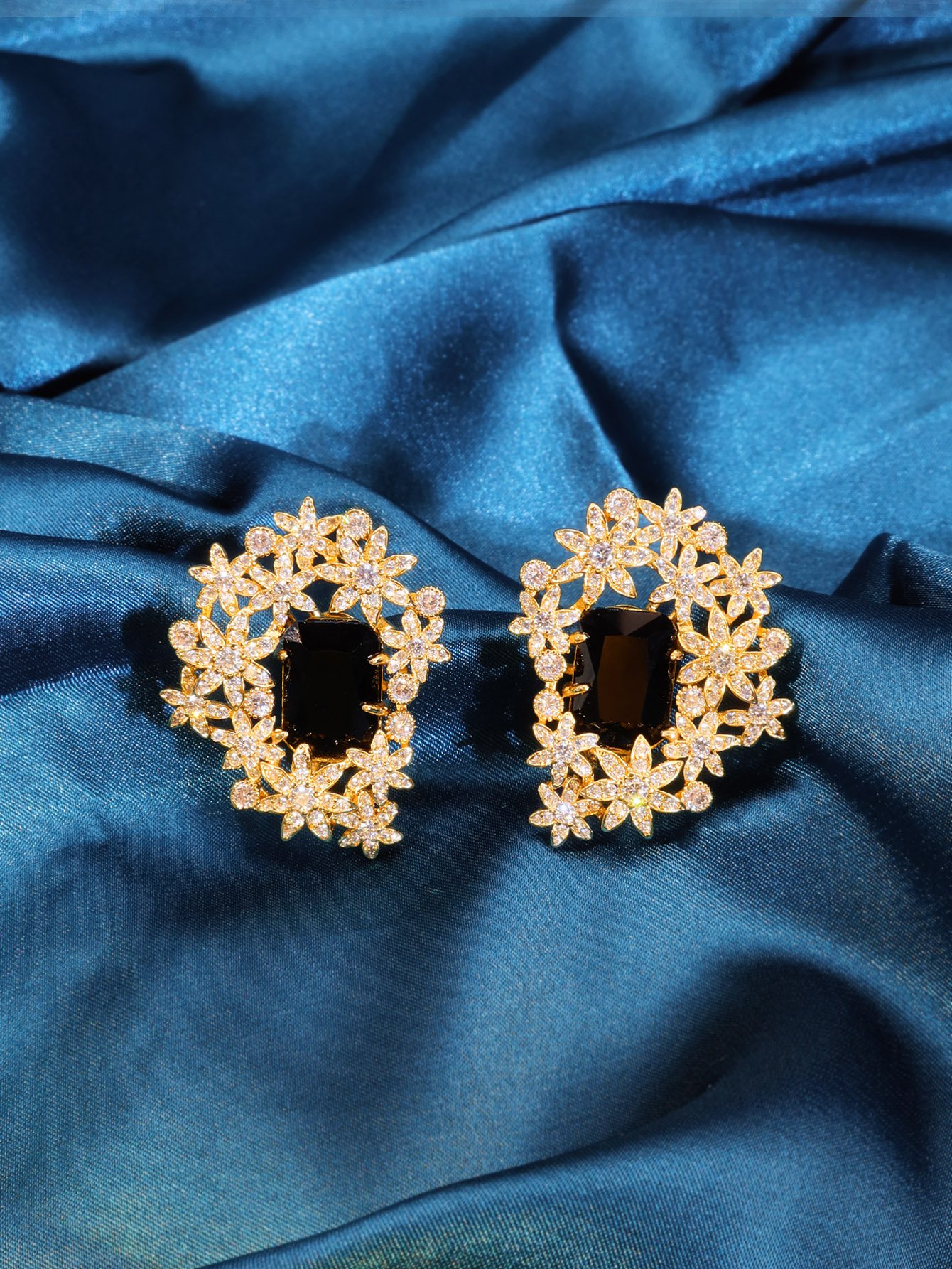 Gold Flower Stud Earrings