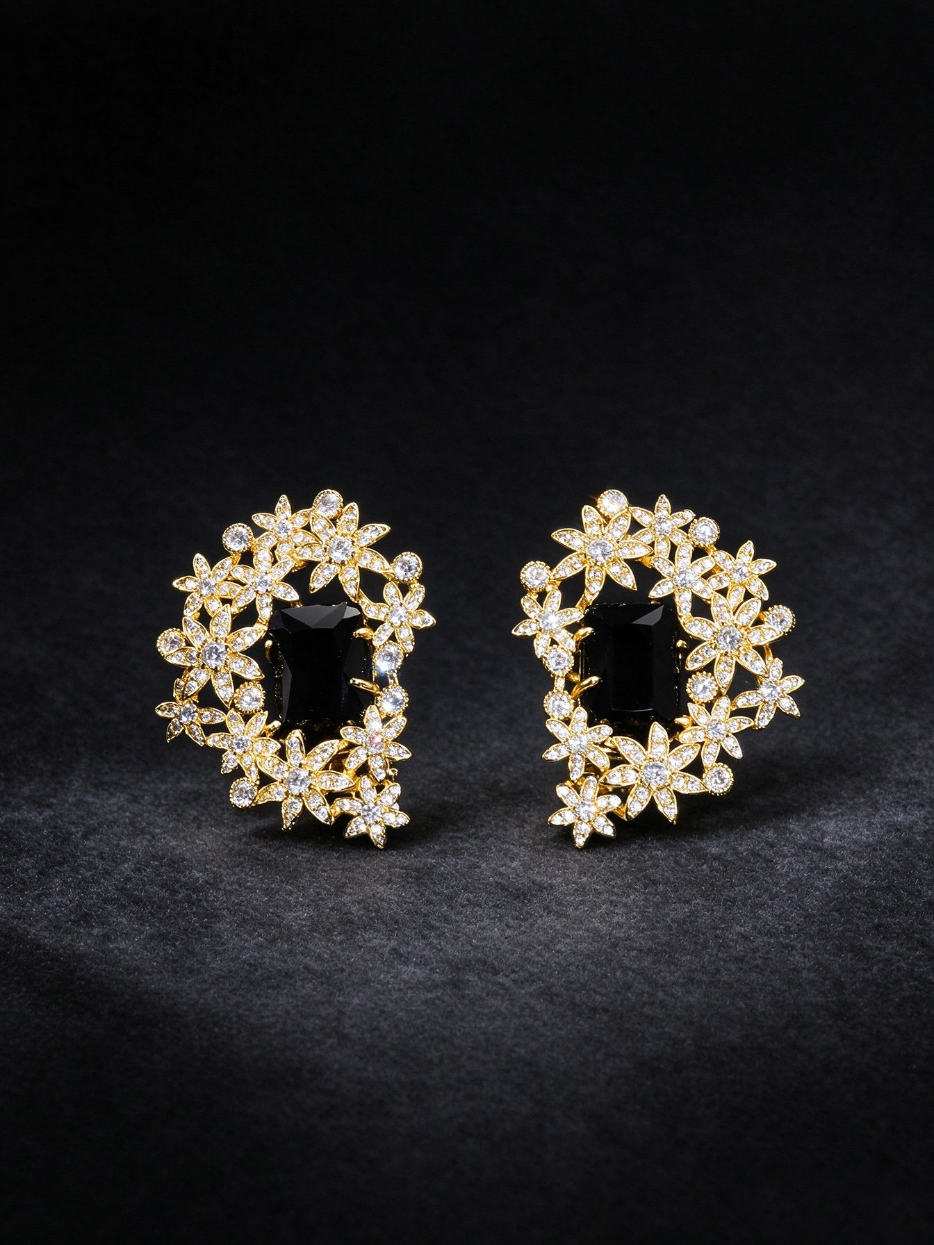 Gold Flower Stud Earrings