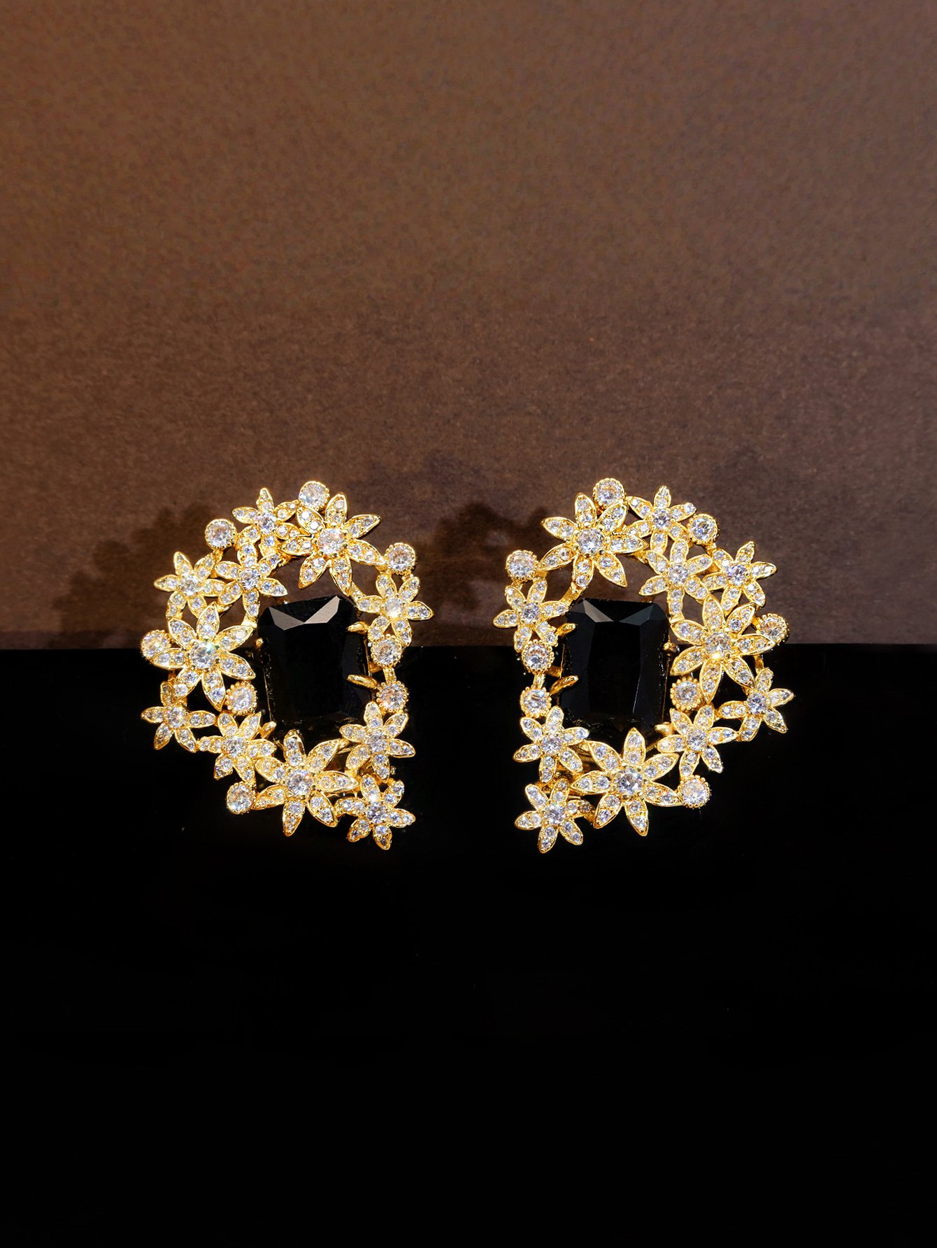 Gold Flower Stud Earrings