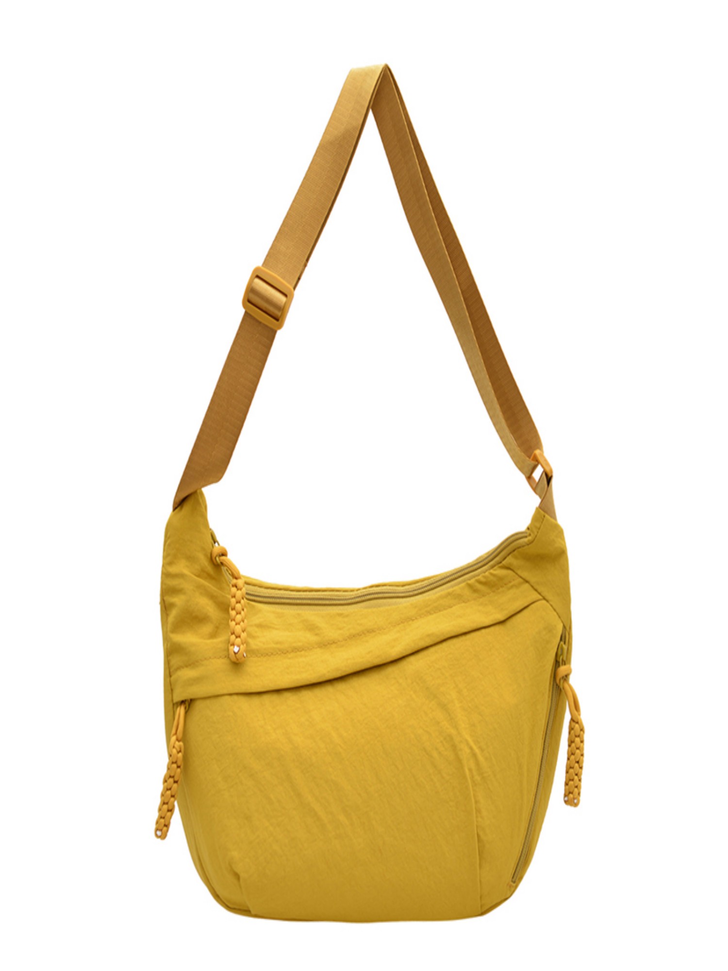 Yellow Solid Crossbody with Zip