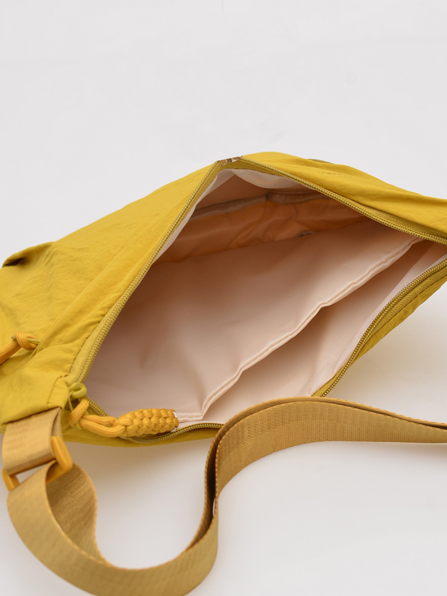 Yellow Solid Crossbody with Zip