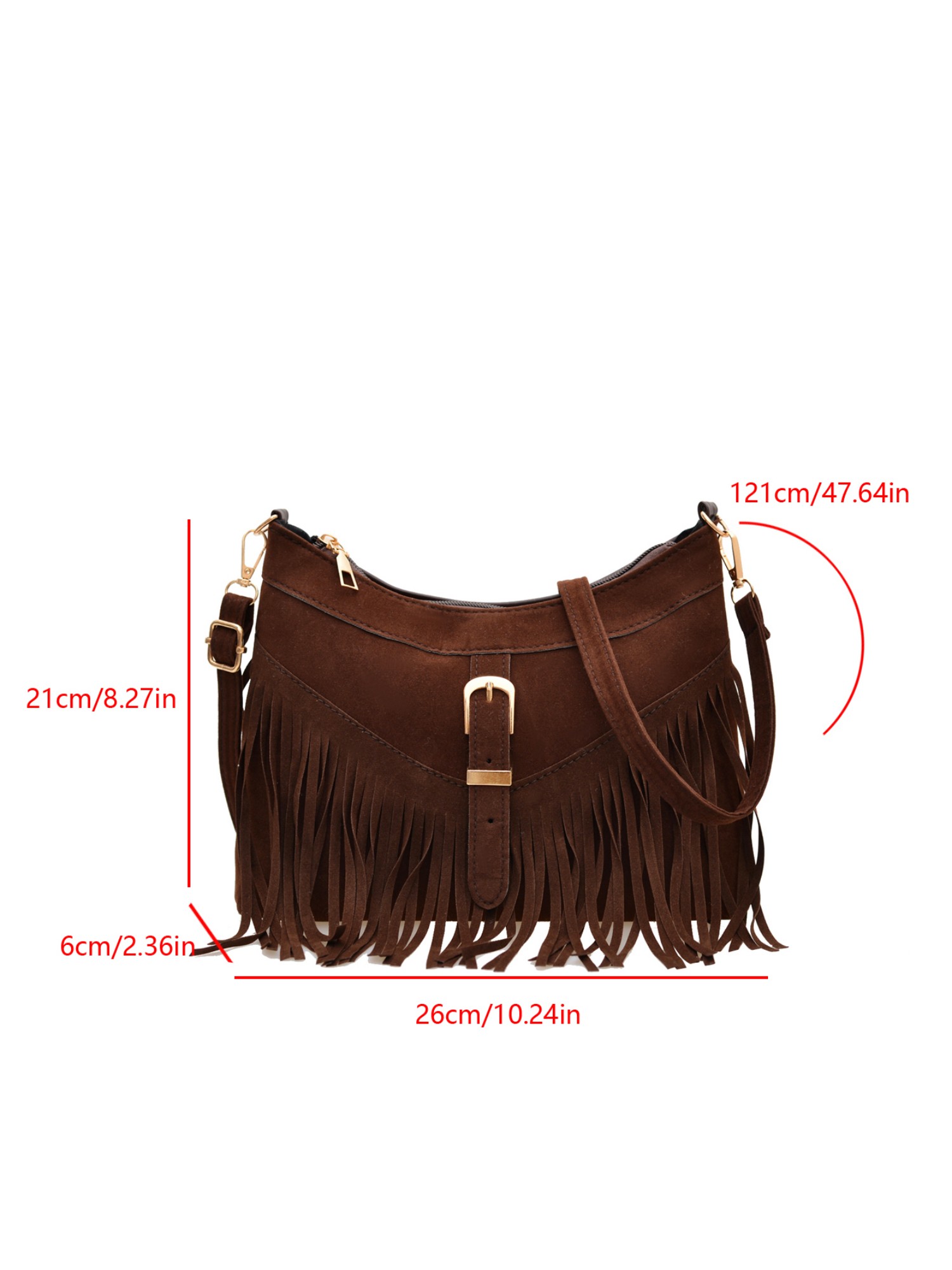 Brown Solid Shoulder Bag with Zip