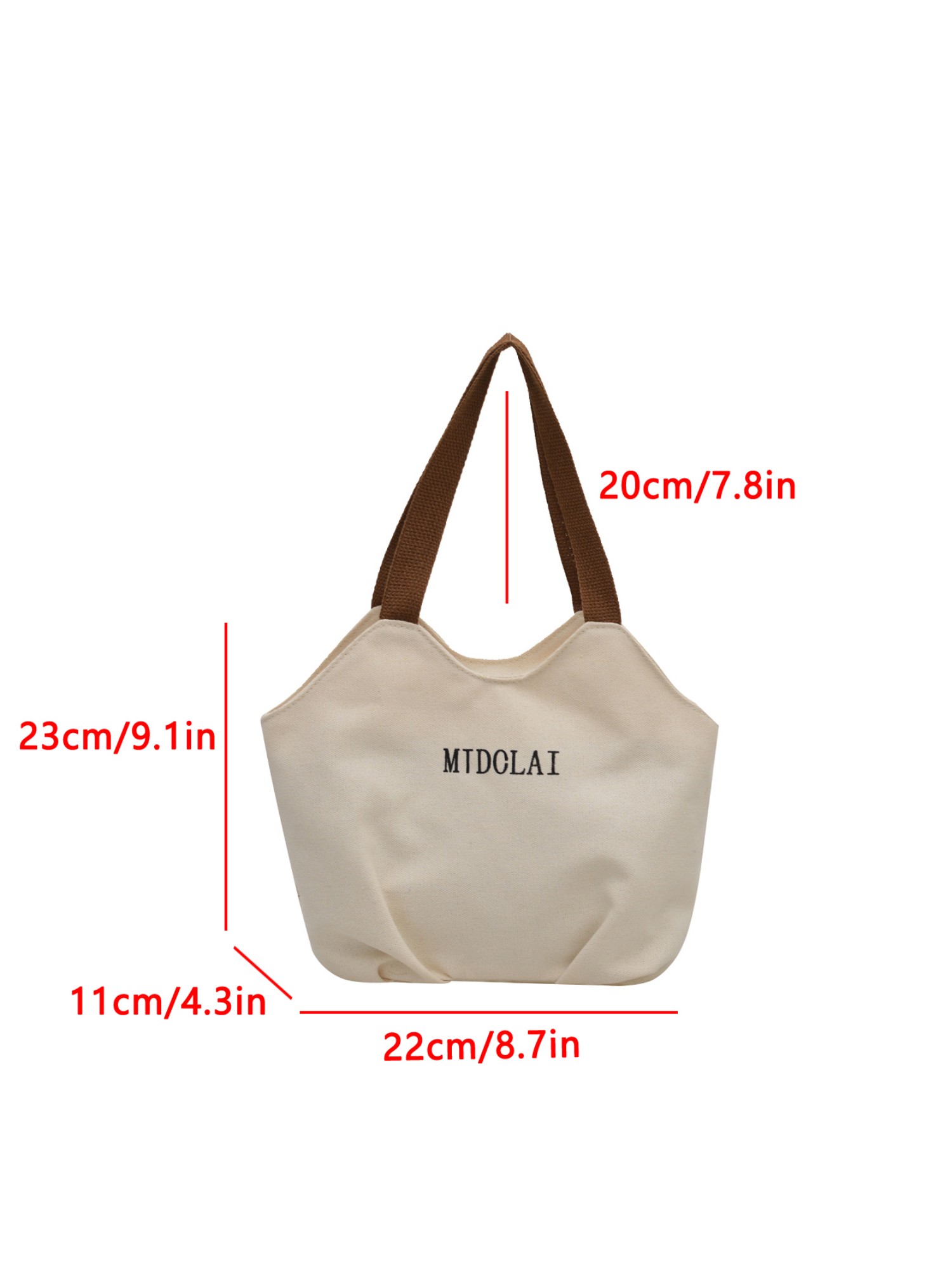 Beige Solid Tote with Zip