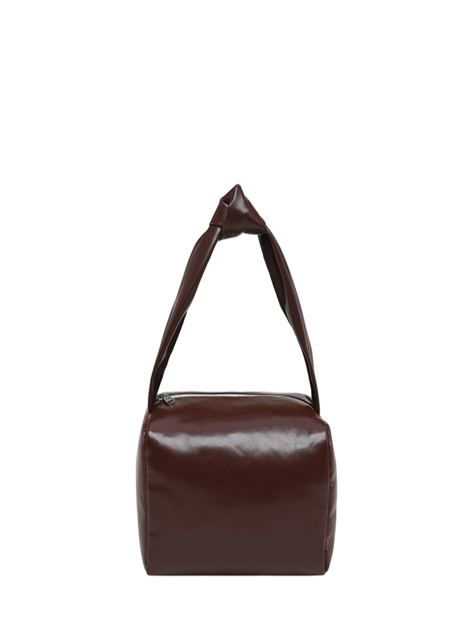 Coffee Brown Solid Shoulder Bag with Zip