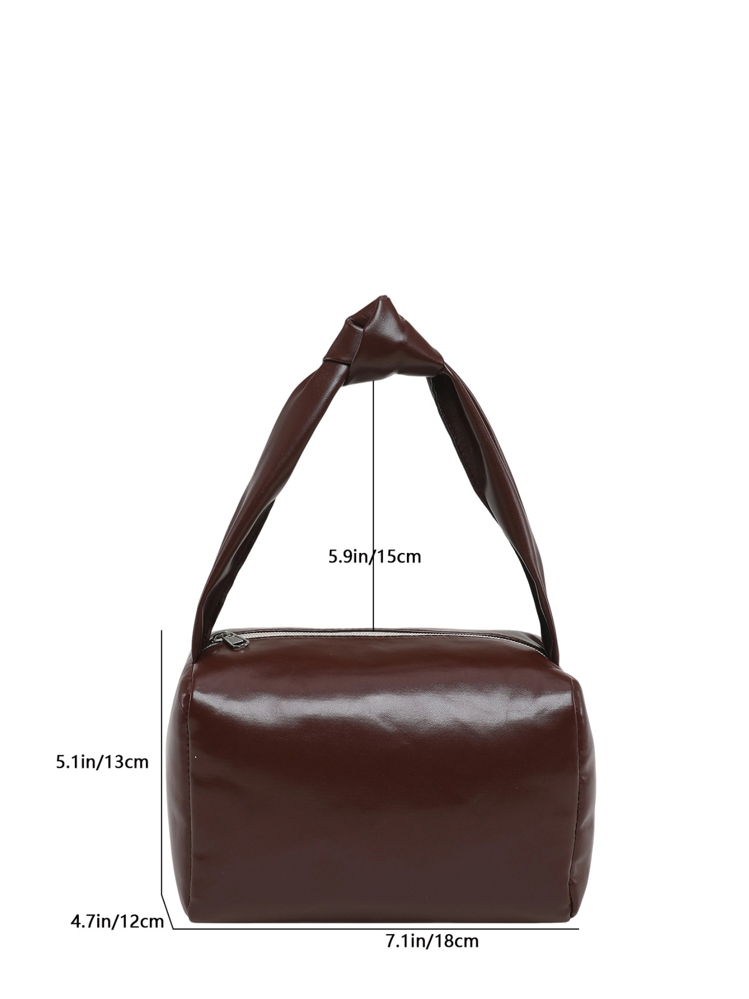 Coffee Brown Solid Shoulder Bag with Zip