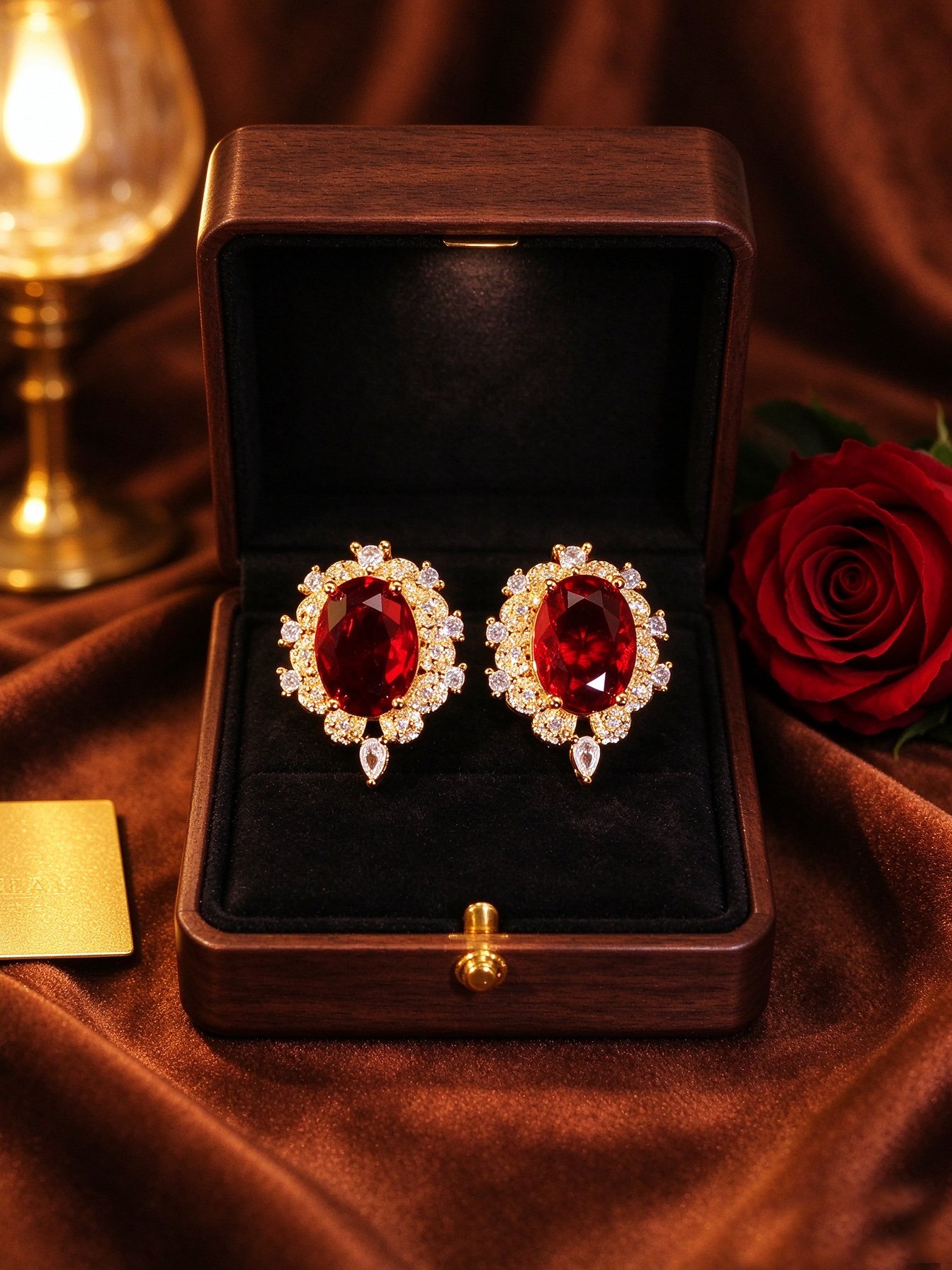 Gold Gemstone Stud Earrings