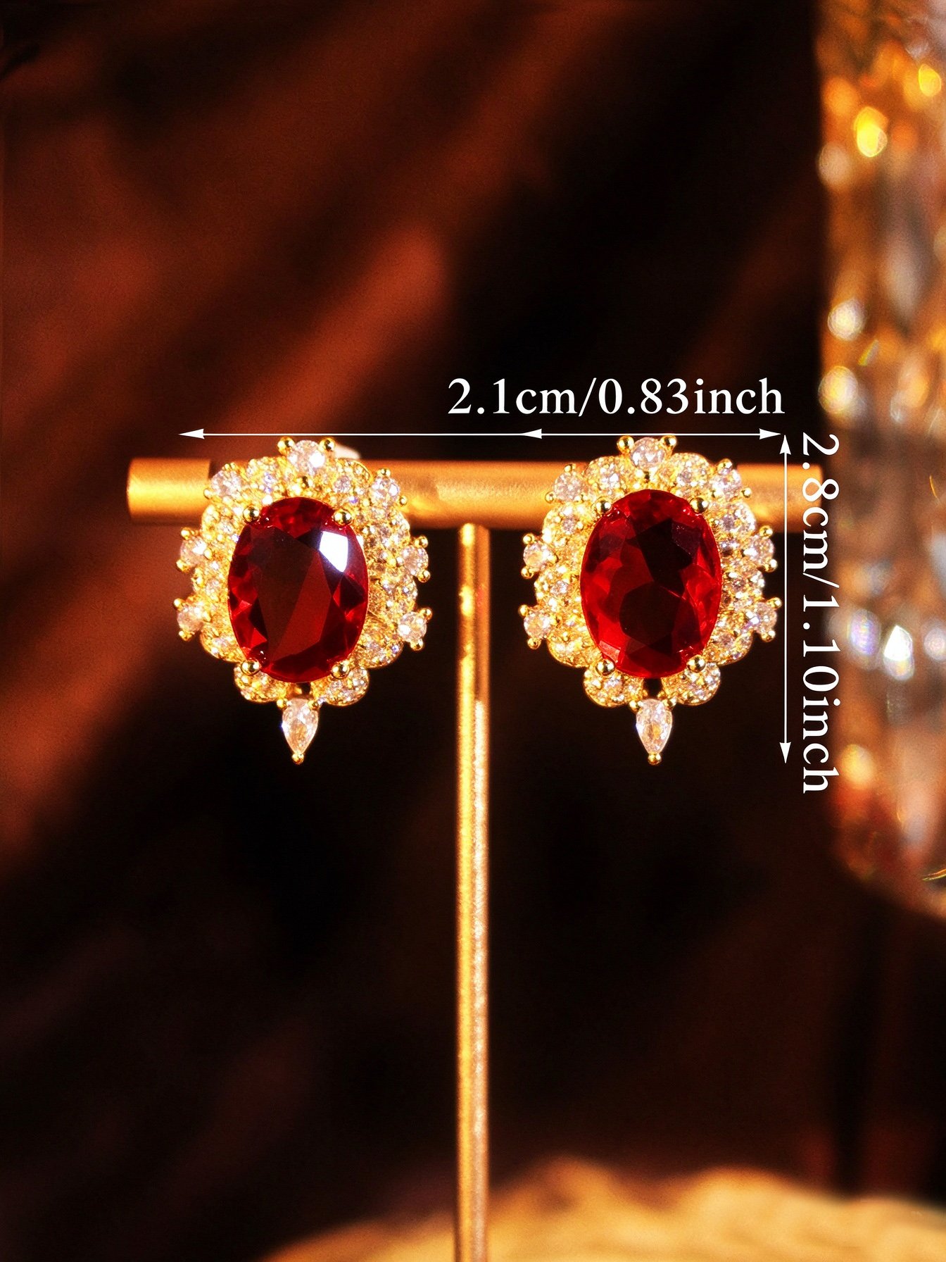 Gold Gemstone Stud Earrings