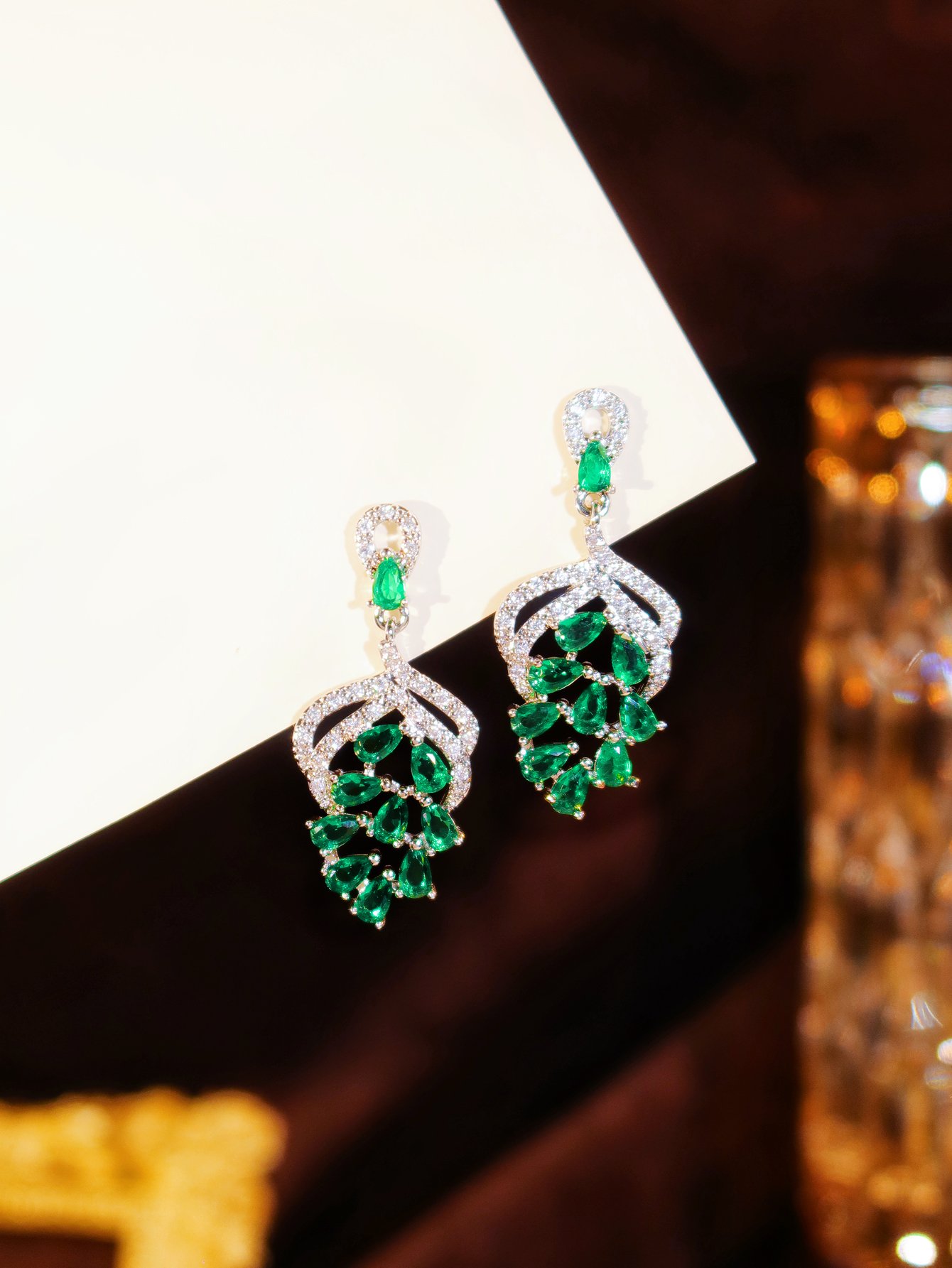 Set of 2 Silver Gemstone Danglers Earrings