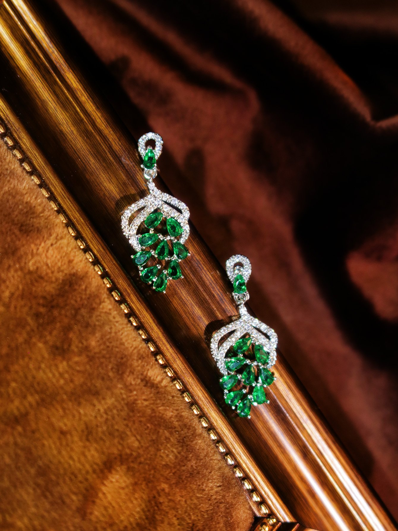 Set of 2 Silver Gemstone Danglers Earrings