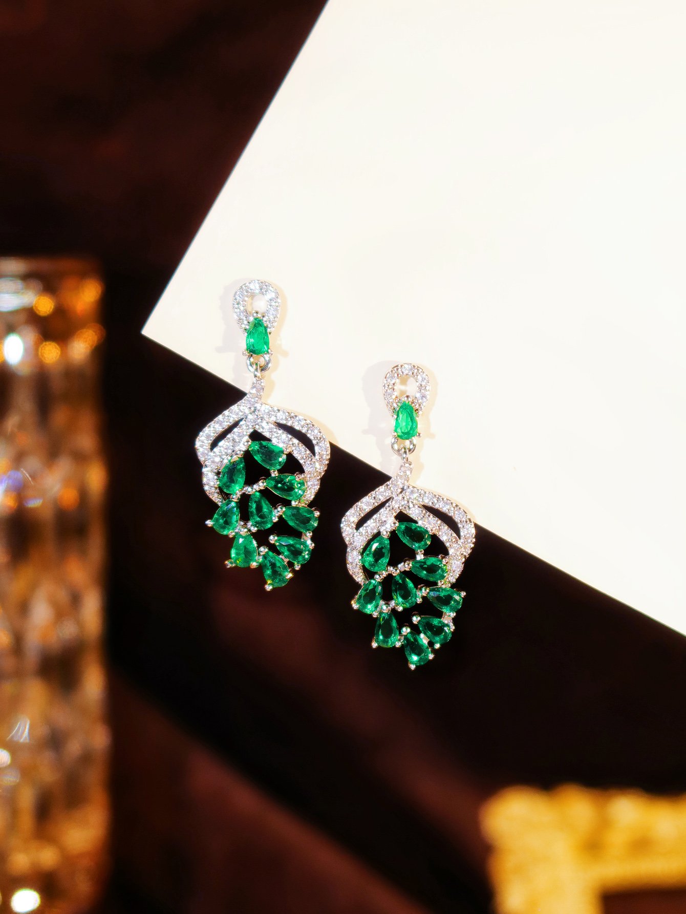 Set of 2 Silver Gemstone Danglers Earrings
