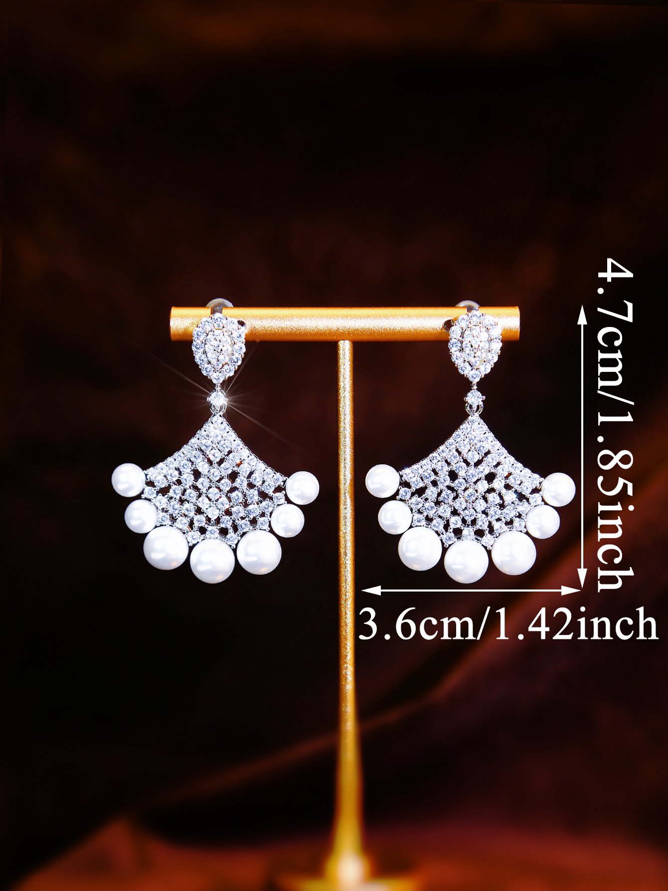Silver Pearl Danglers Earrings
