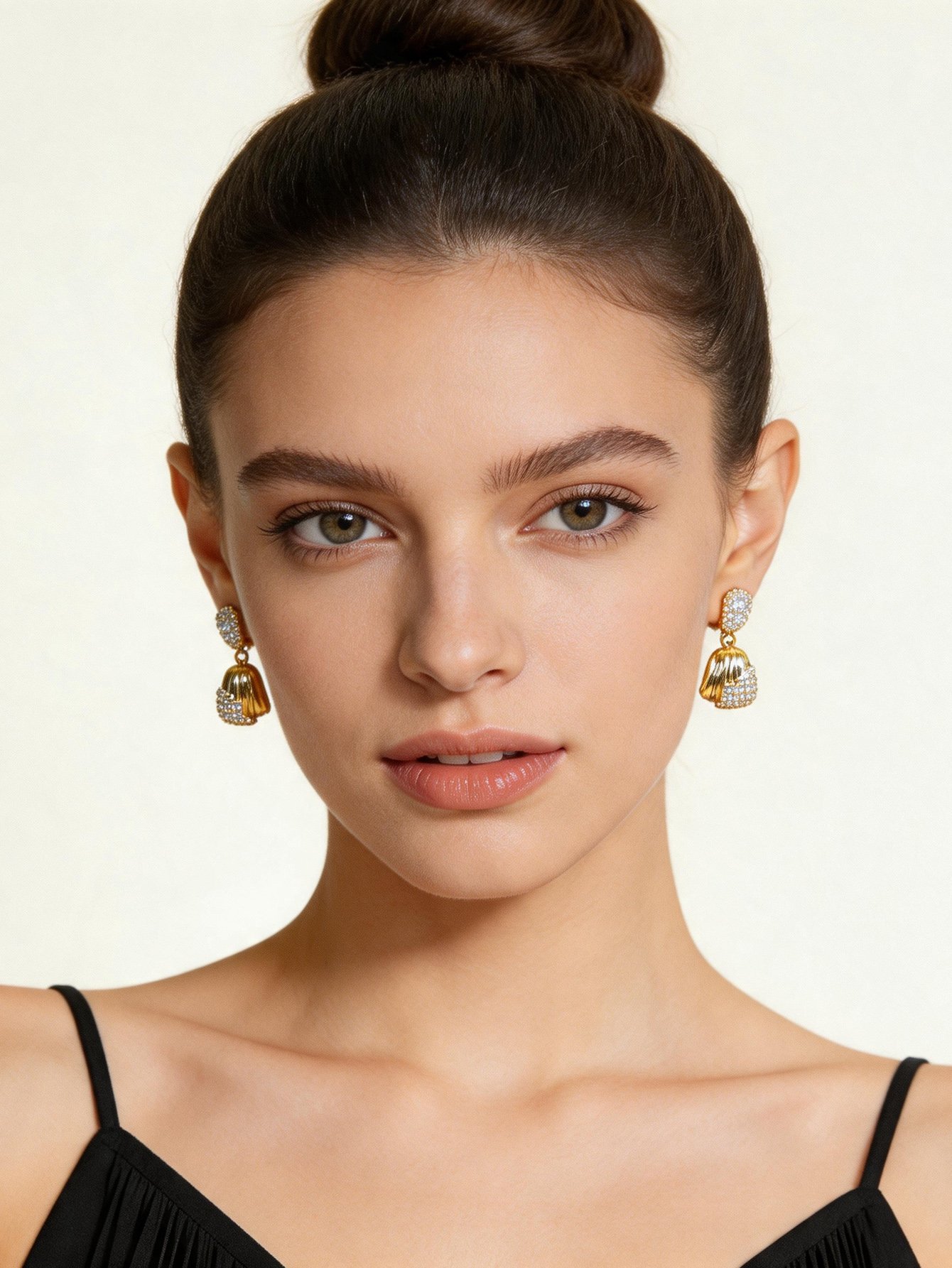 Gold Gemstone Danglers Earrings
