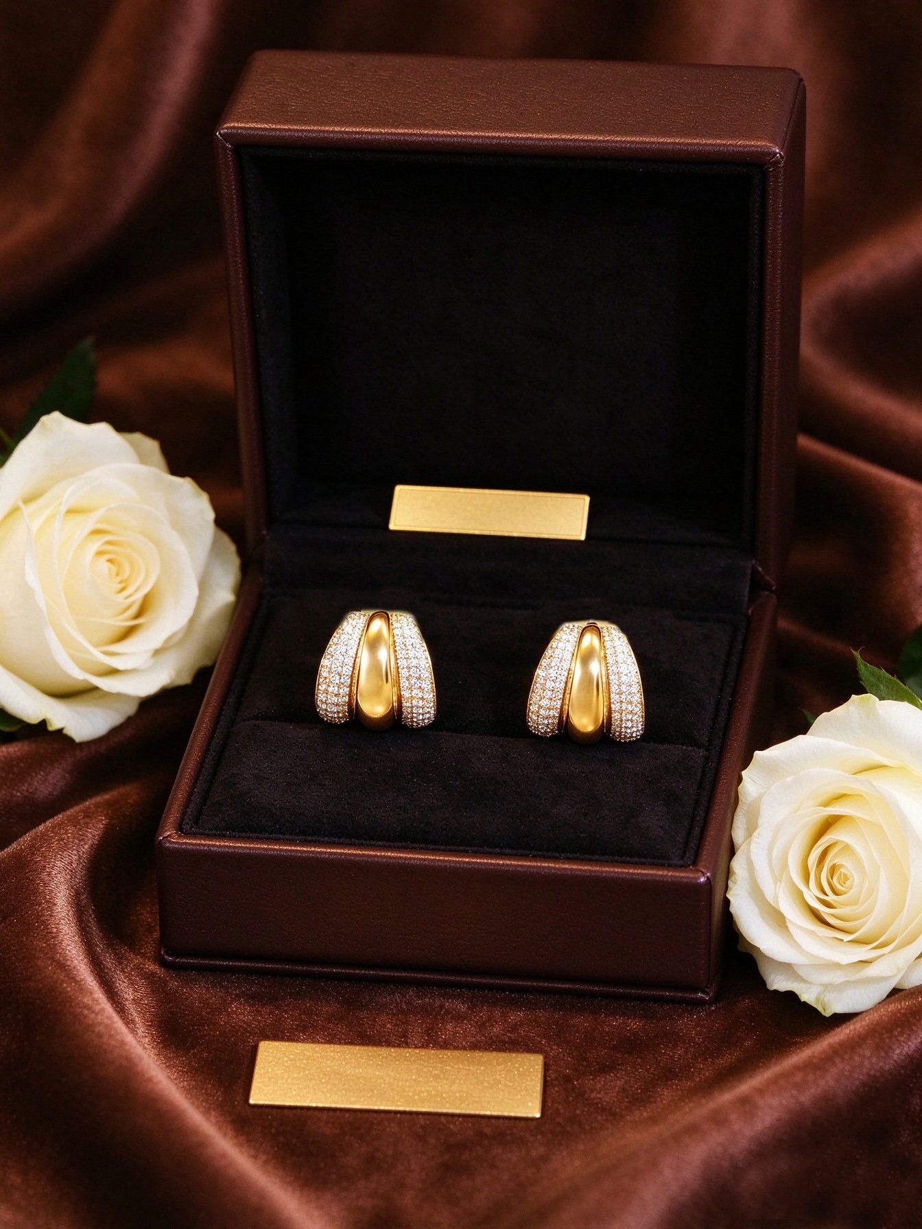 Gold Gemstone Stud Earrings