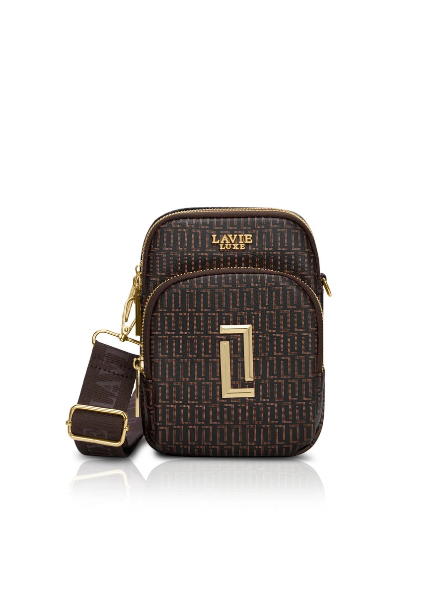 Luxe Women Monogram Mobile26 Vertical 3-Compartment (Choco) 