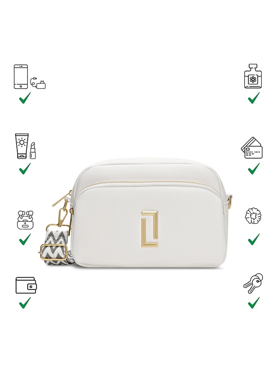 Luxe Women Soft Sophie 2-Compartment Sling Bag (White)