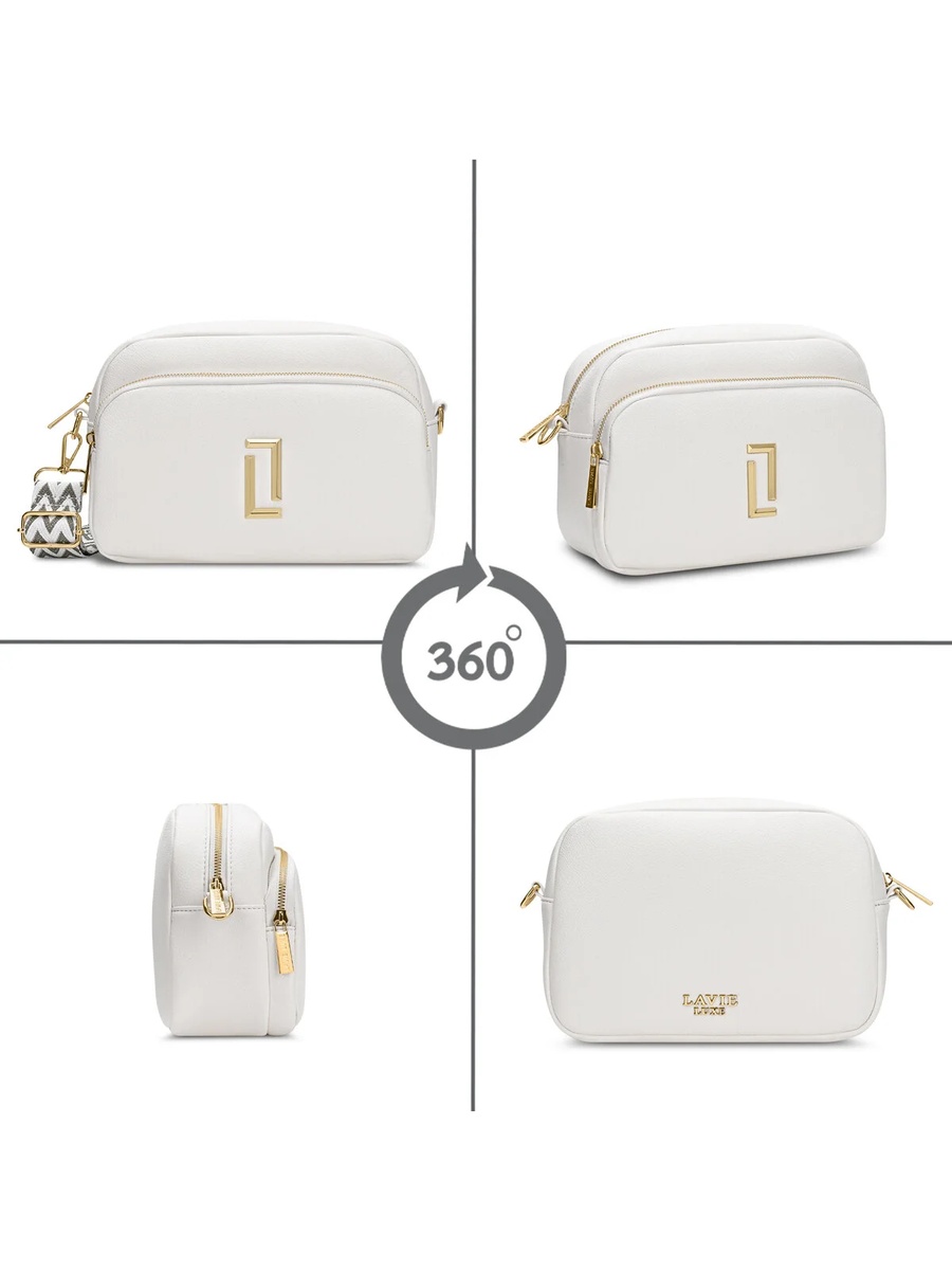 Luxe Women Soft Sophie 2-Compartment Sling Bag (White)