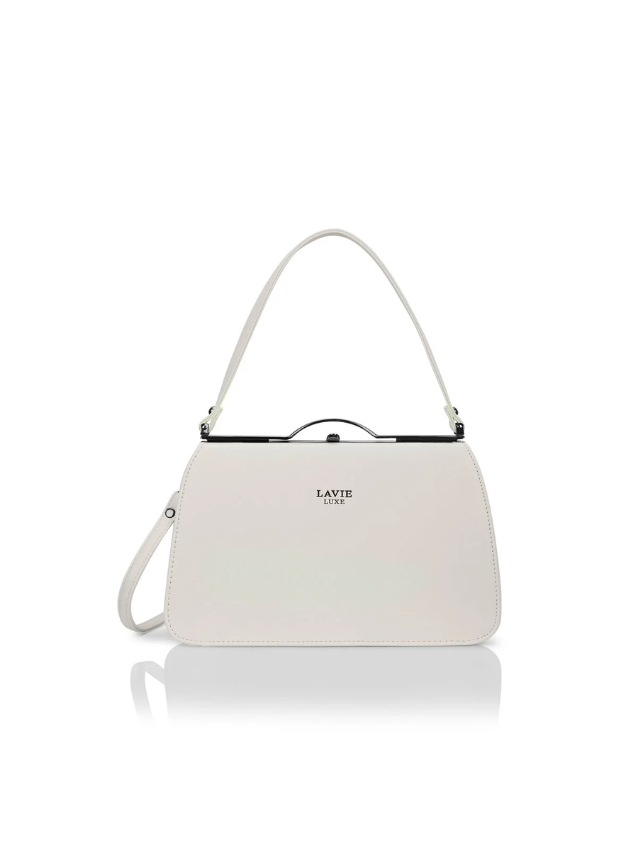 Luxe Women Book Satchel Frame Bag (Off White)