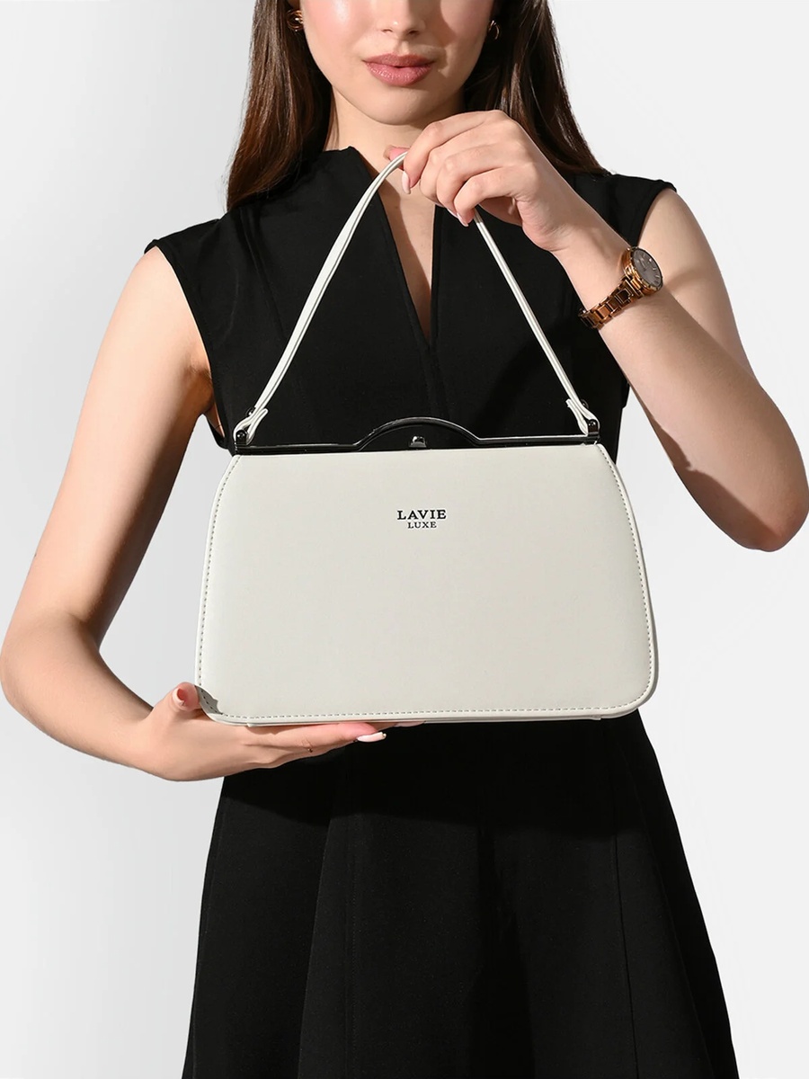 Luxe Women Book Satchel Frame Bag (Off White)