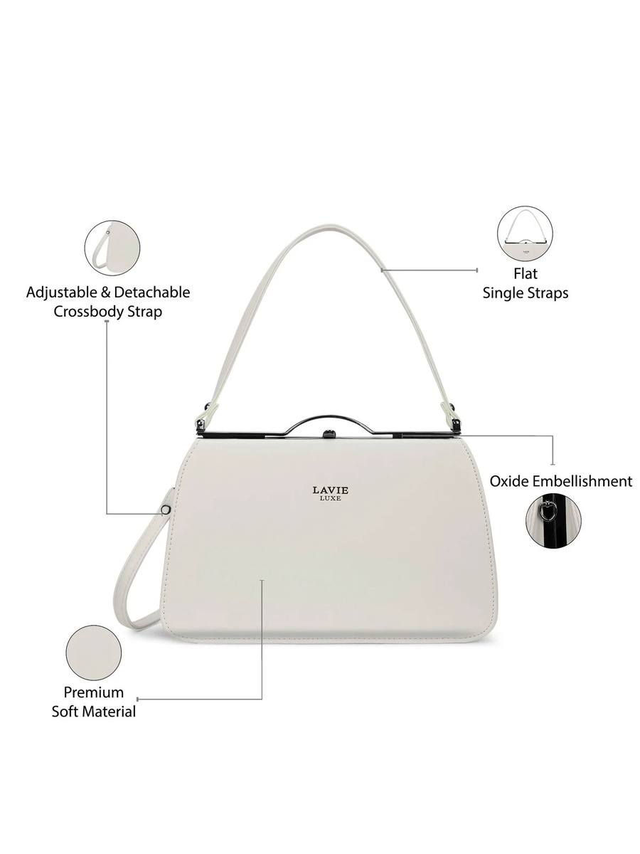 Luxe Women Book Satchel Frame Bag (Off White)