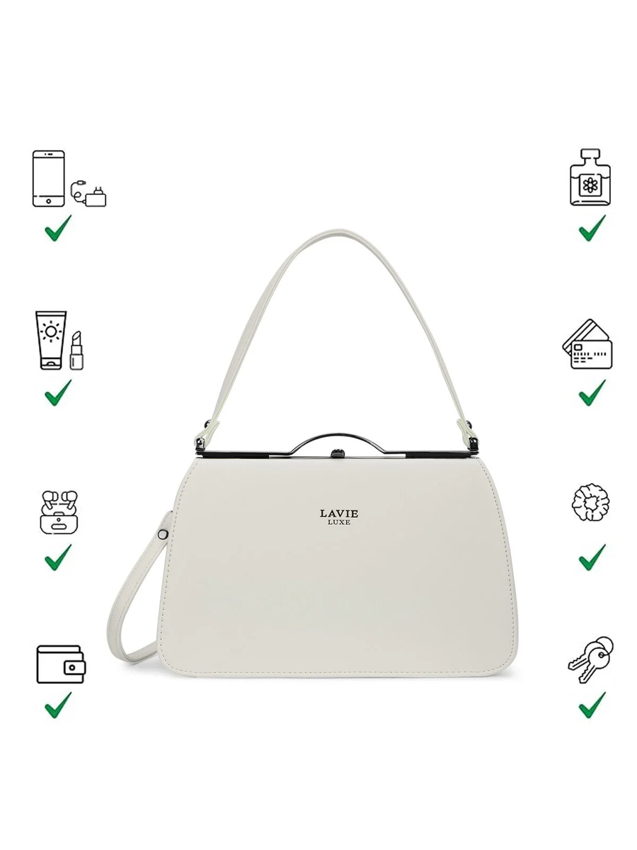 Luxe Women Book Satchel Frame Bag (Off White)